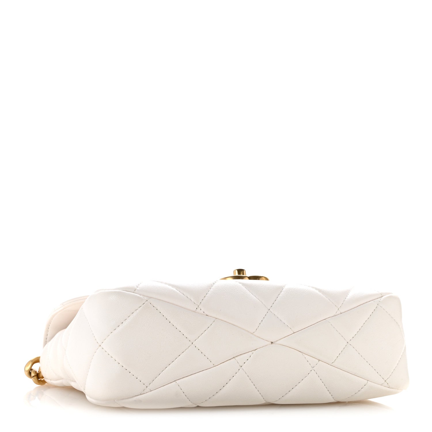 Calfskin Quilted Top Handle Flap White — view 4