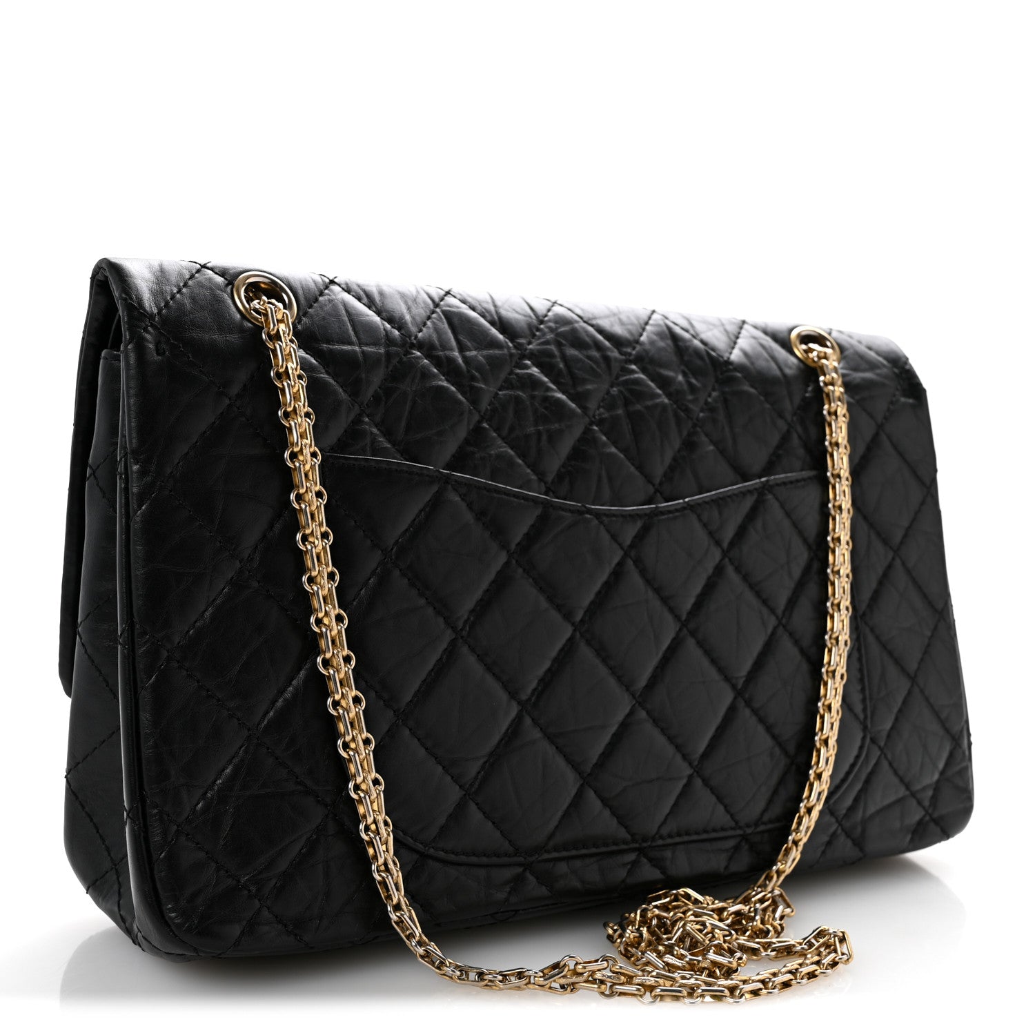 Aged Calfskin Quilted 2.55 Reissue 227 Flap Black — view 3