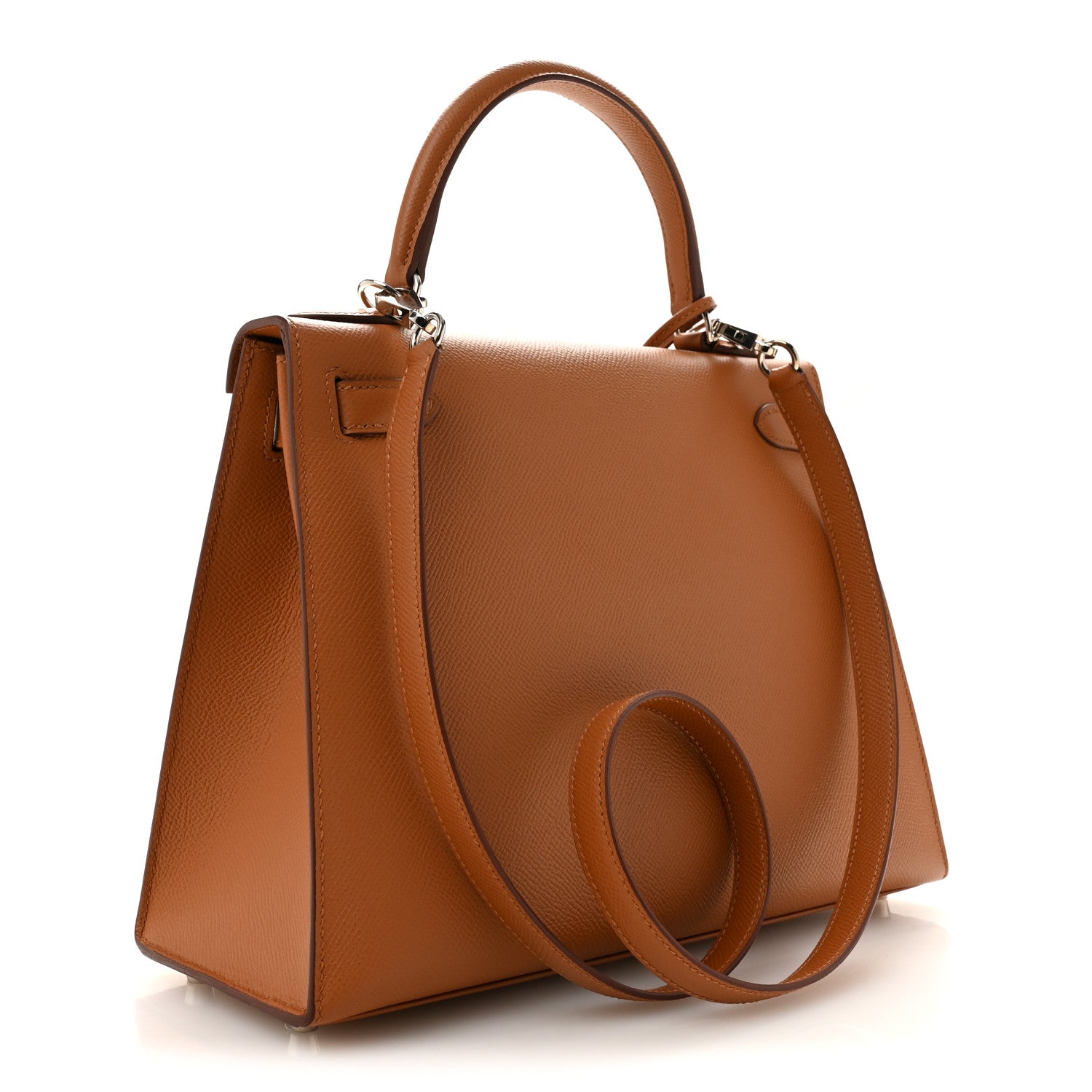 Epsom Chevre Mysore Sombrero Kellygraphie Lettre H Kelly Sellier 28 Capucine Gold Rouge H — view 3