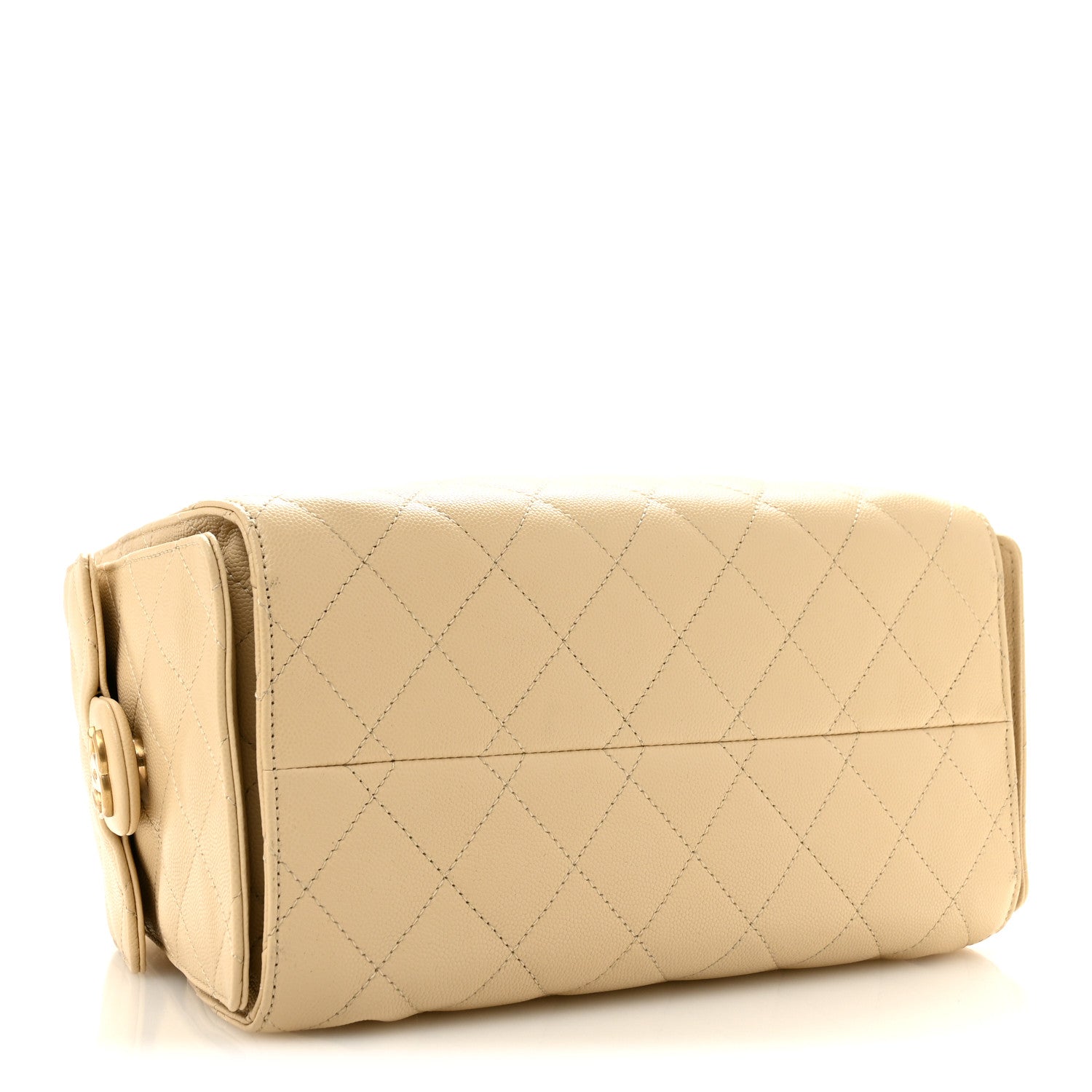 Caviar Quilted Small Chanel 25 Handbag Beige — view 4