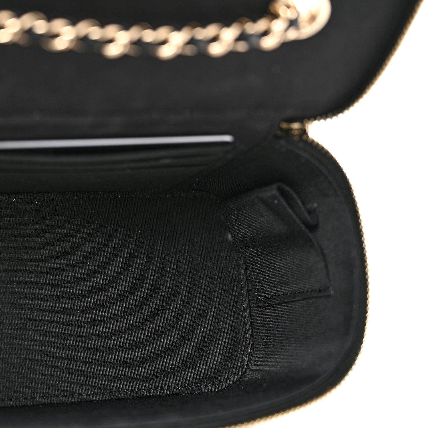 Raffia Jute Striped Small Vanity Case With Chain Black Beige — view 5