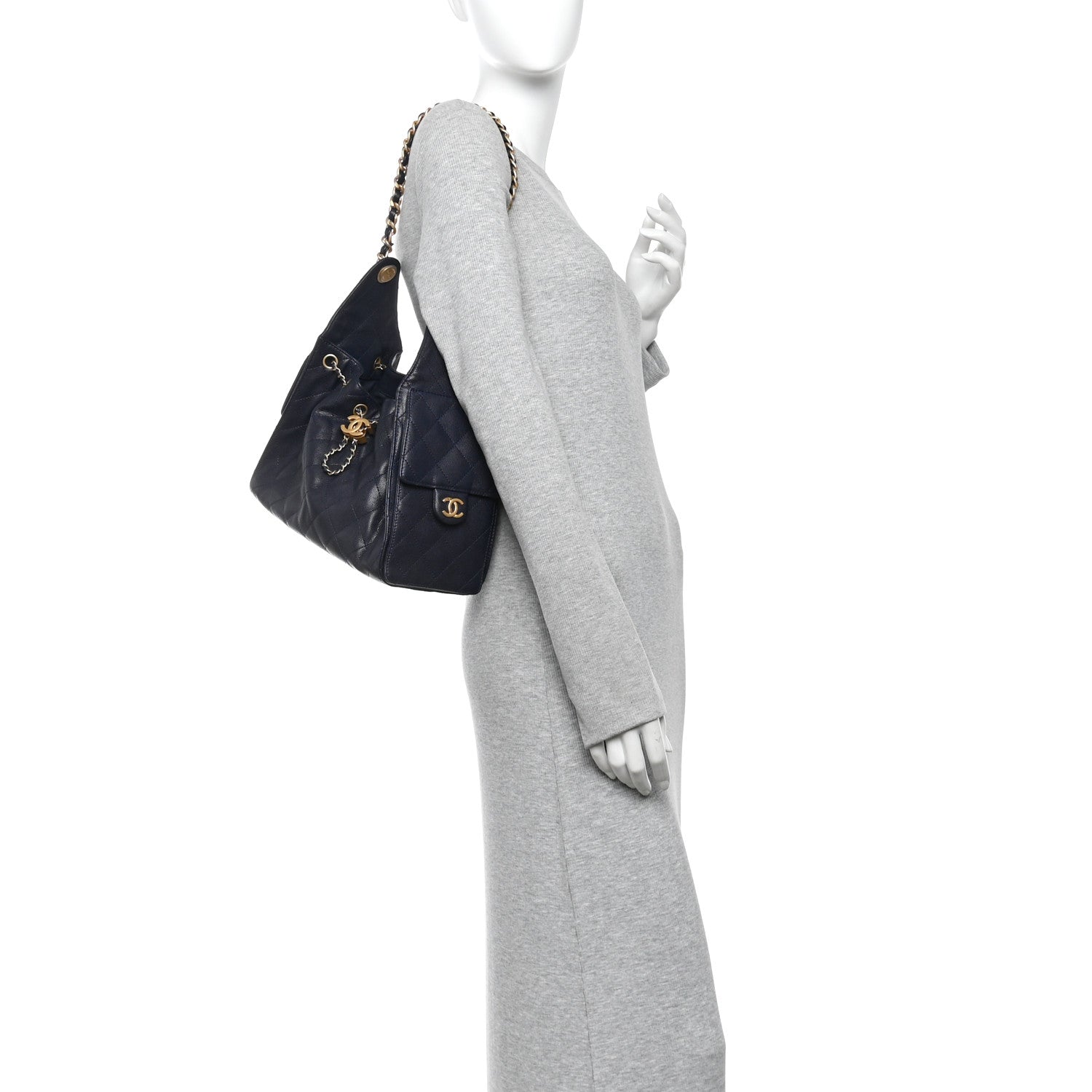 Caviar Quilted Small Chanel 25 Handbag Dark Navy — view 2