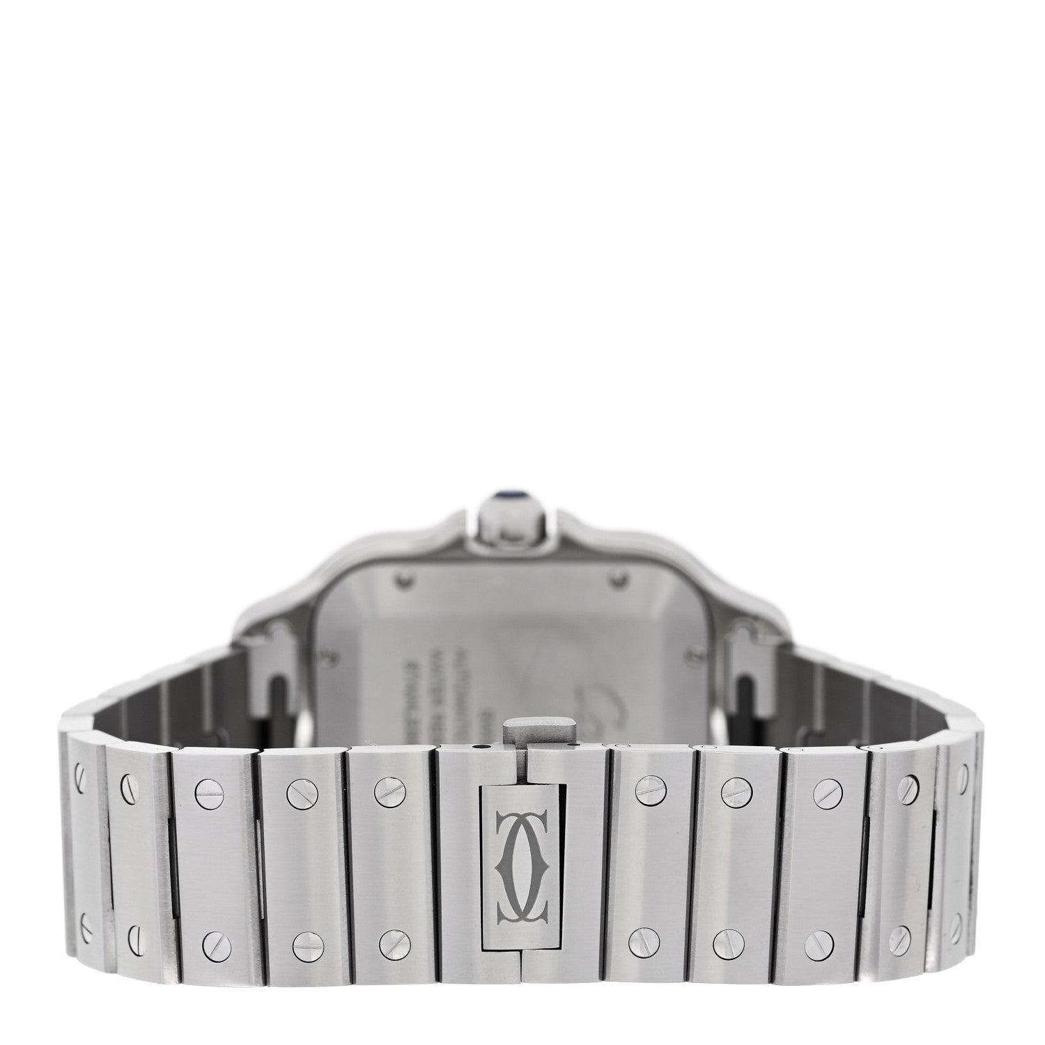 Stainless Steel Alligator 39.8mm Santos De Cartier Automatic Watch Blue — view 3