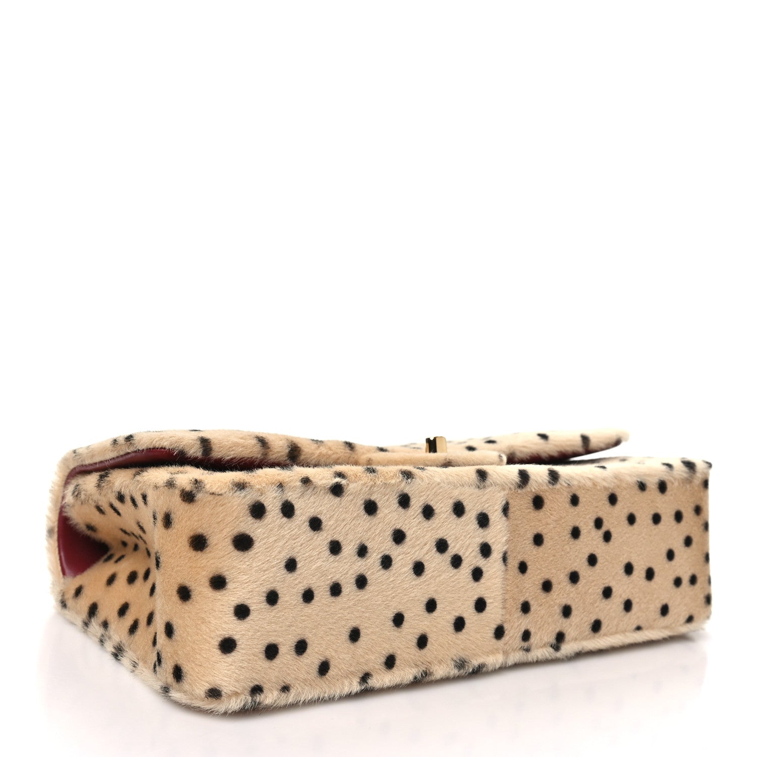 Pony Hair Cheetah Printed Creative Fabrics Flap Light Beige Black — view 4