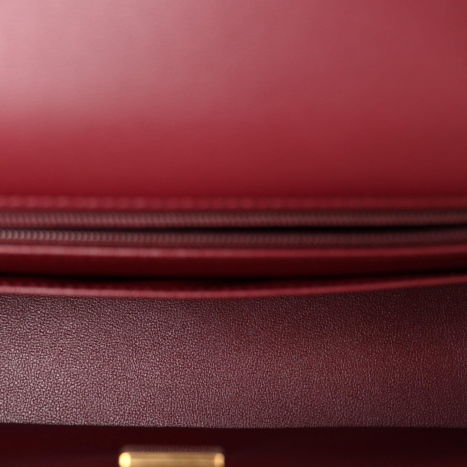 Lambskin Quilted Top Handle East West Flap Dark Burgundy — view 5