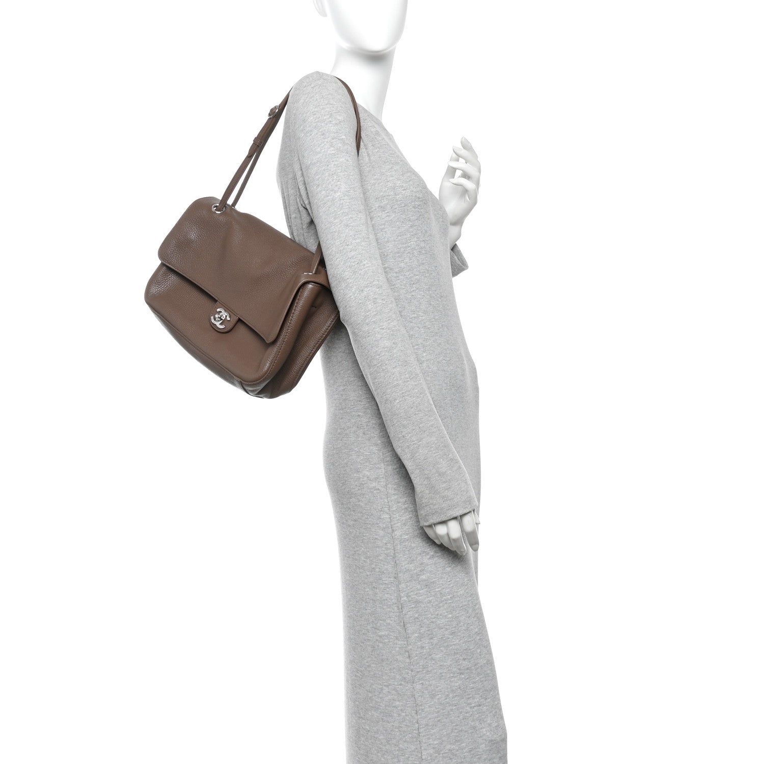 Grained Calfskin Small Souplissimo Maxi Flap Light Brown — view 2