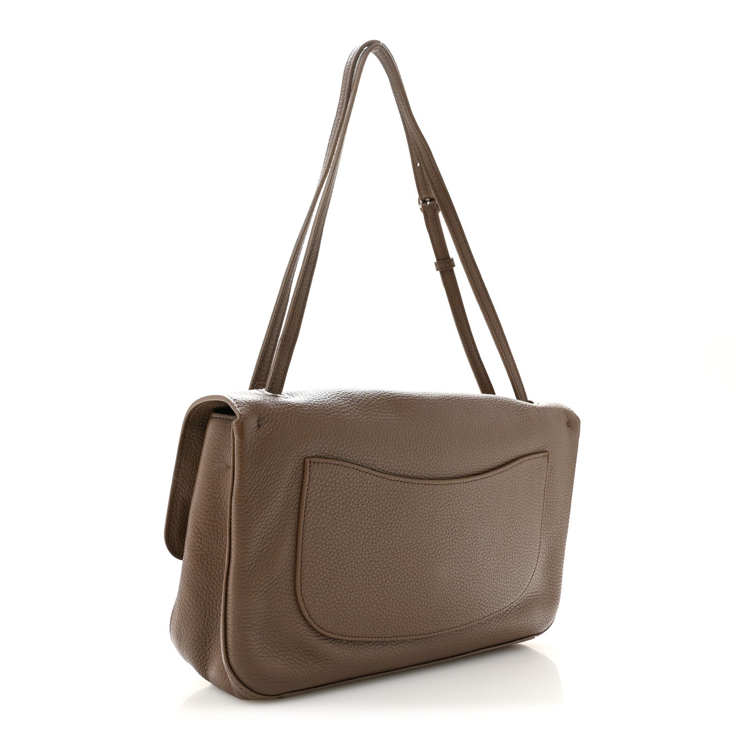 Grained Calfskin Small Souplissimo Maxi Flap Light Brown — view 3