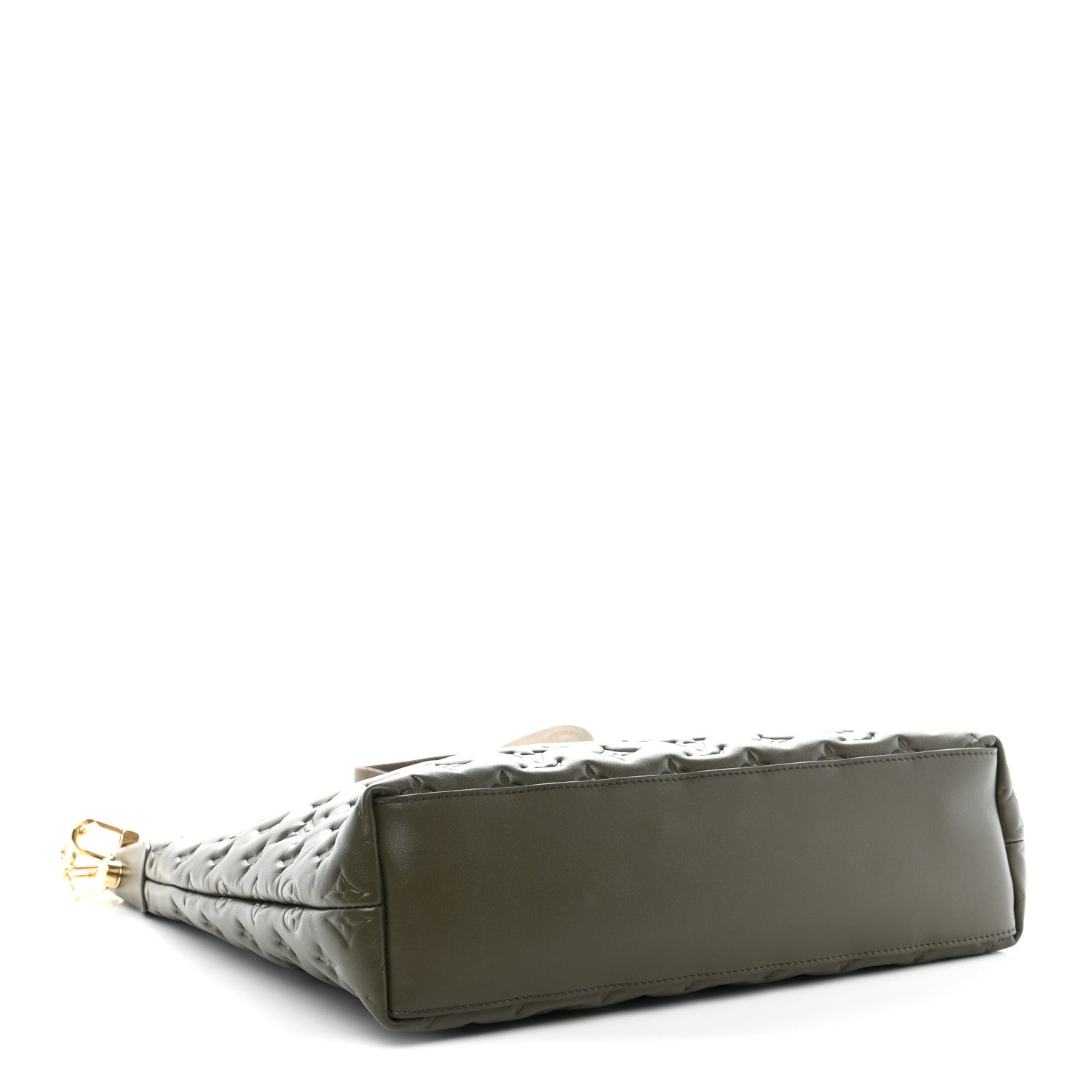 Calfskin Embossed Monogram Coussin Hobo Dark Kaki — view 4