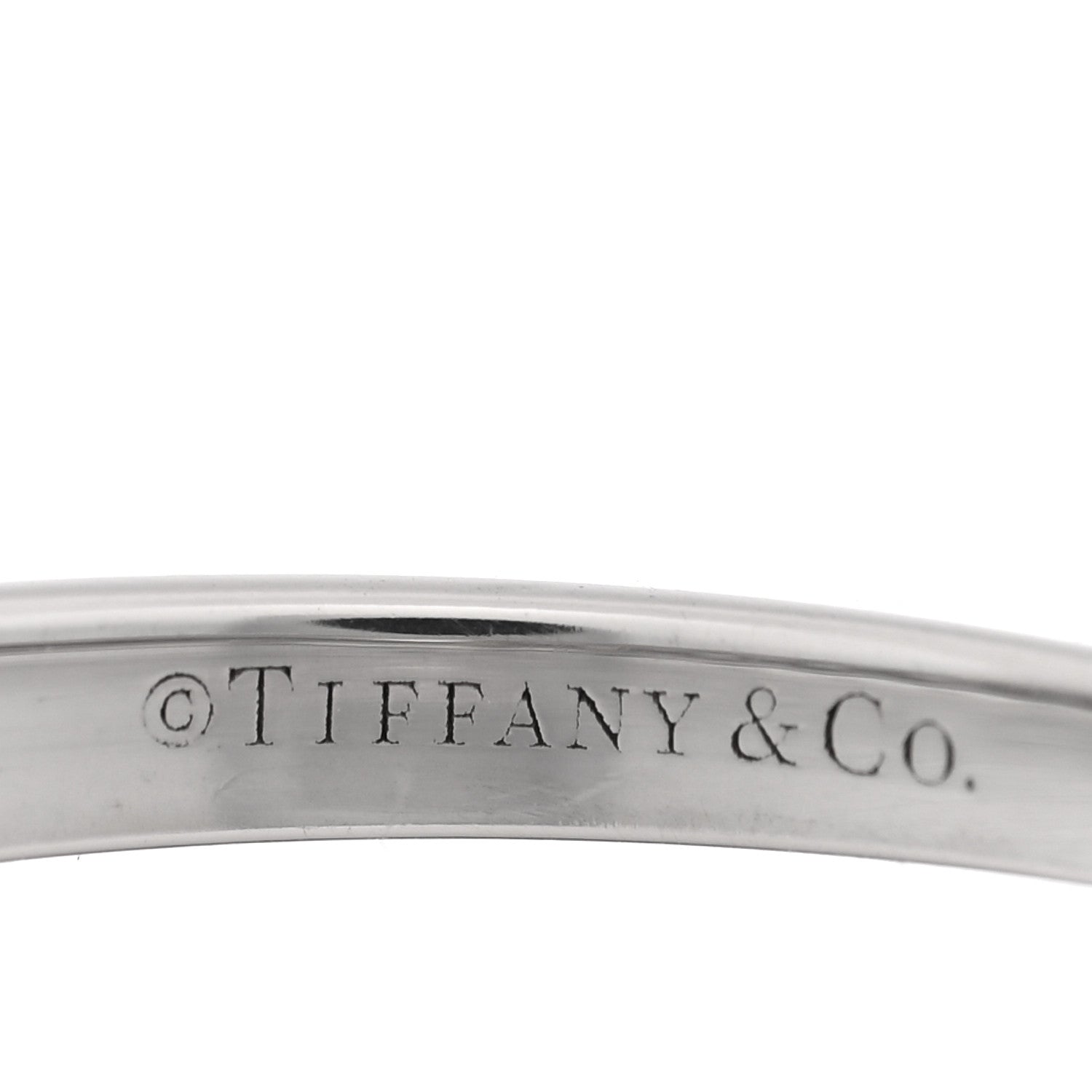 Platinum Diamond 3mm Tiffany Forever Half Circle Band Ring 49 5 — view 4