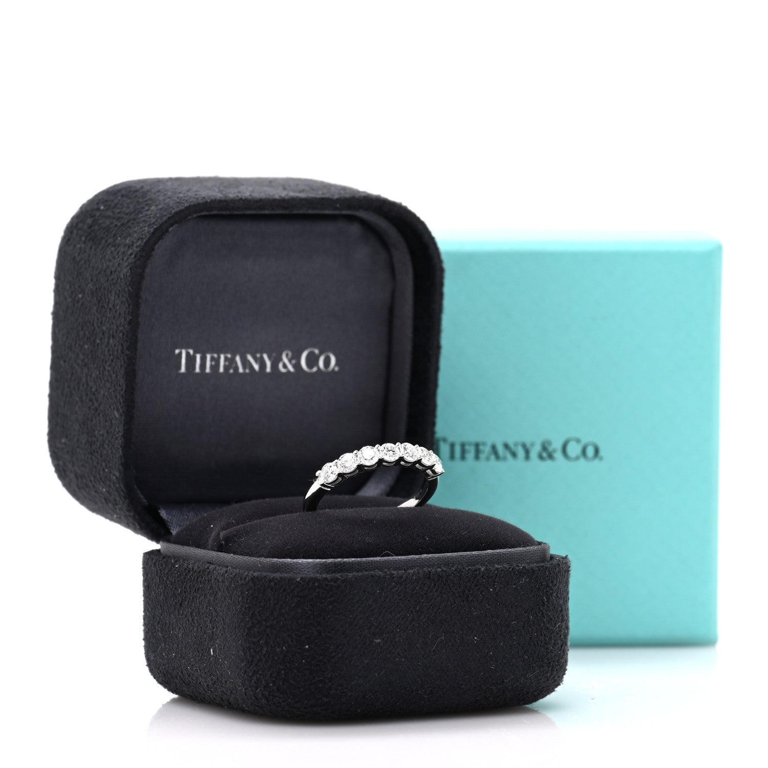 Platinum Diamond 3mm Tiffany Forever Half Circle Band Ring 49 5 — view 5
