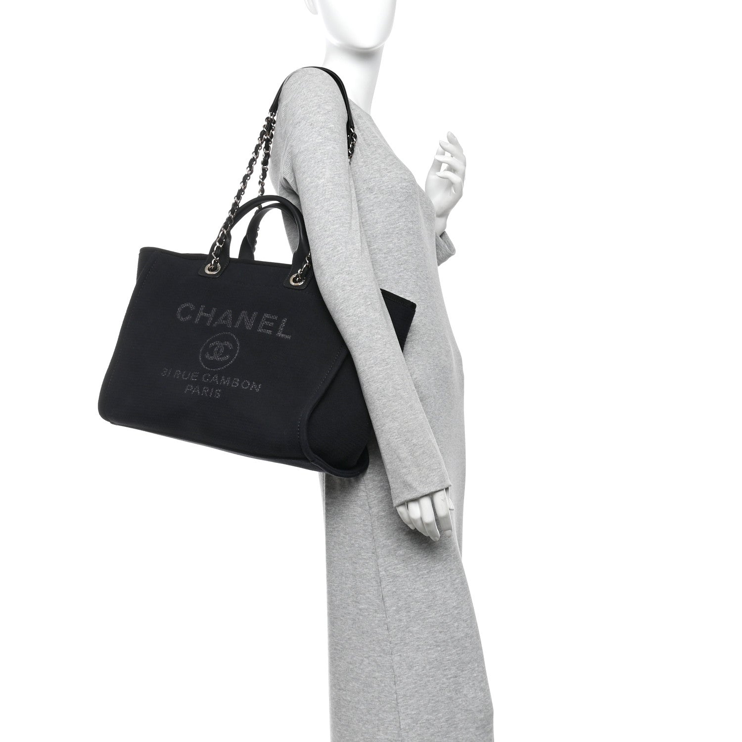 Mixed Fibers Medium Deauville Tote Black — view 2