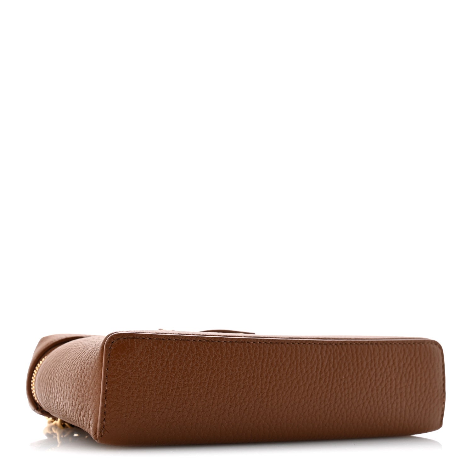 Grained Calfskin Small Supple Trapeze Vanity With Chain Camel — view 4