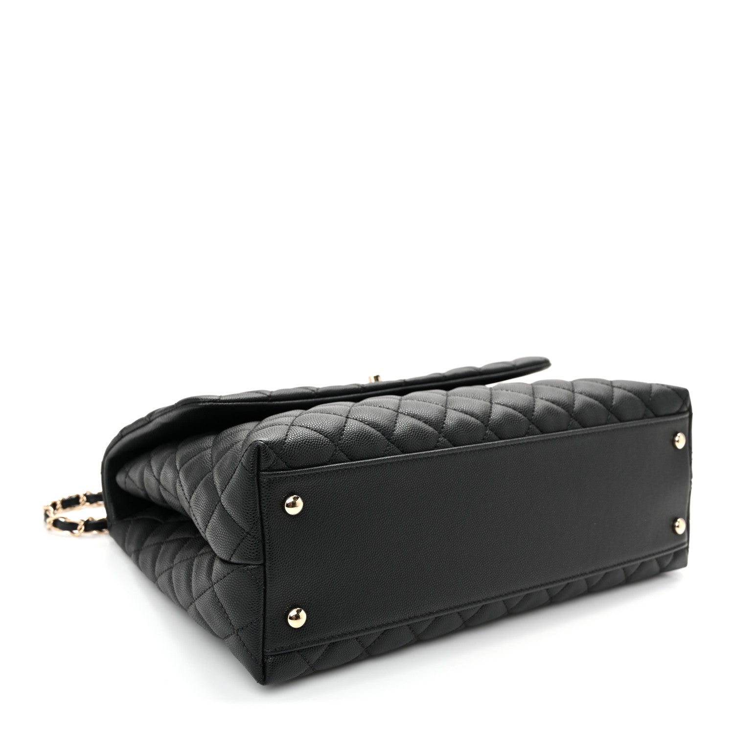 Caviar Quilted Medium Coco Handle Flap Black — view 4