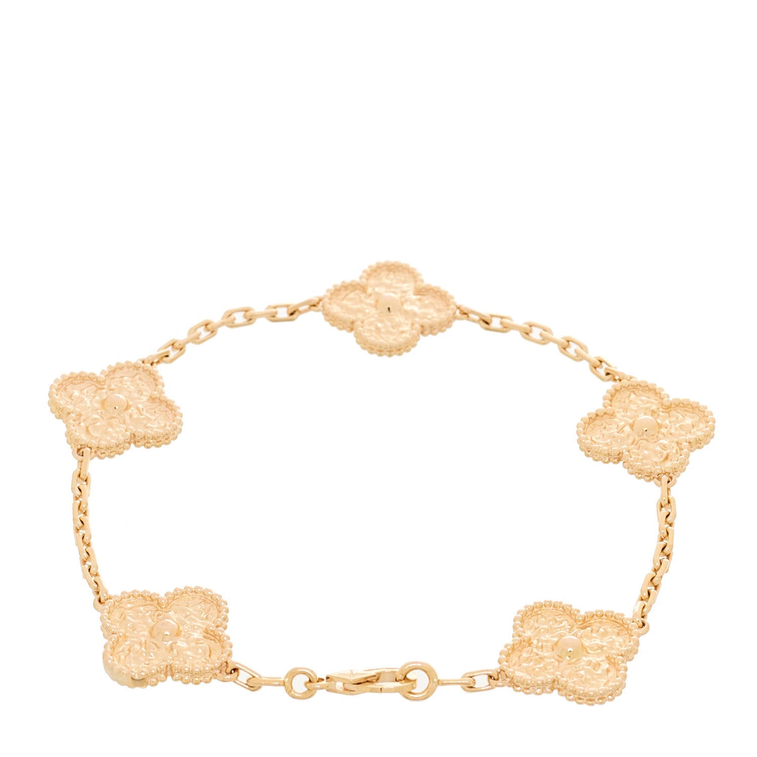 18K Rose Gold 5 Motifs Vintage Alhambra Bracelet — view 2