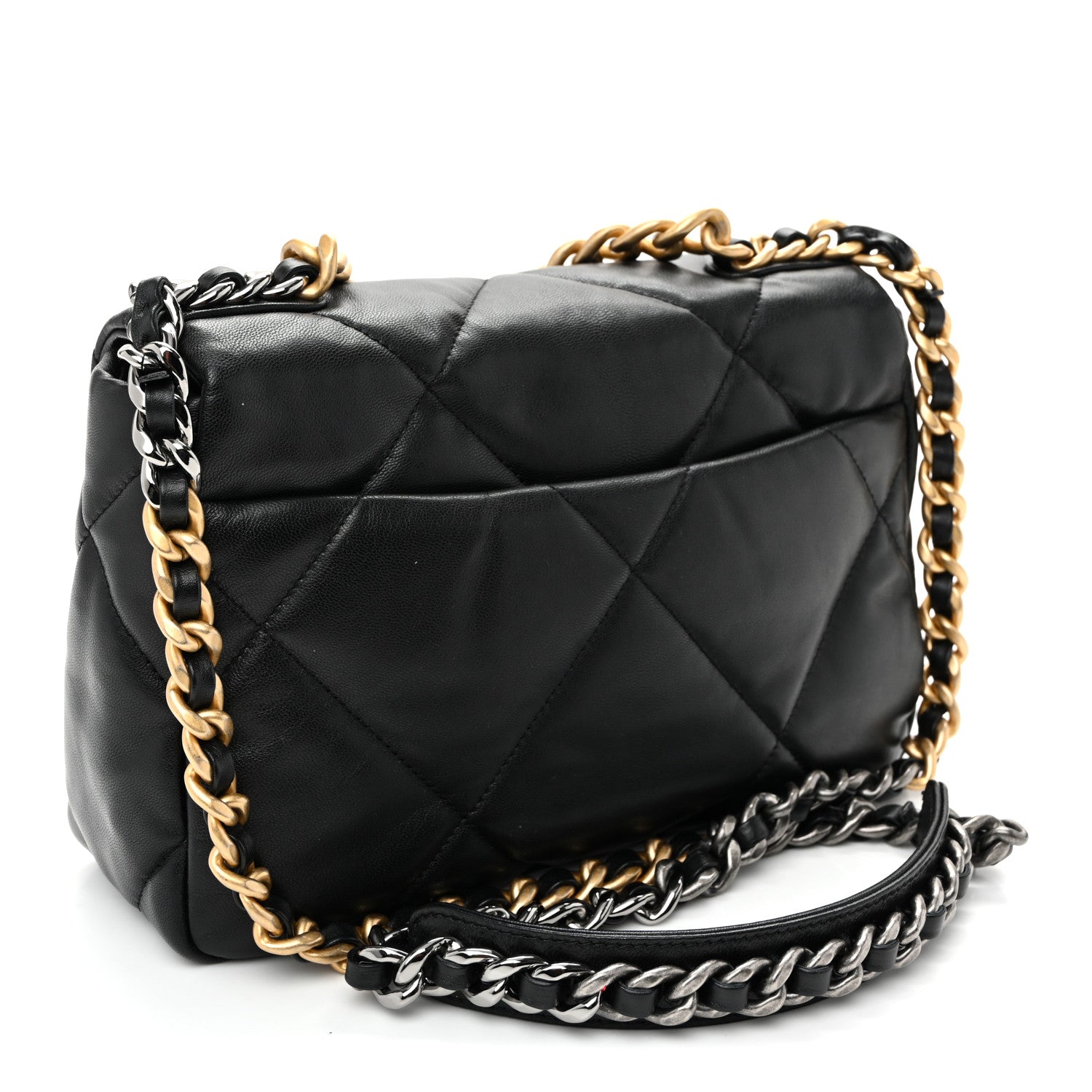 Goatskin Quilted Medium Chanel 19 Flap Black — view 3