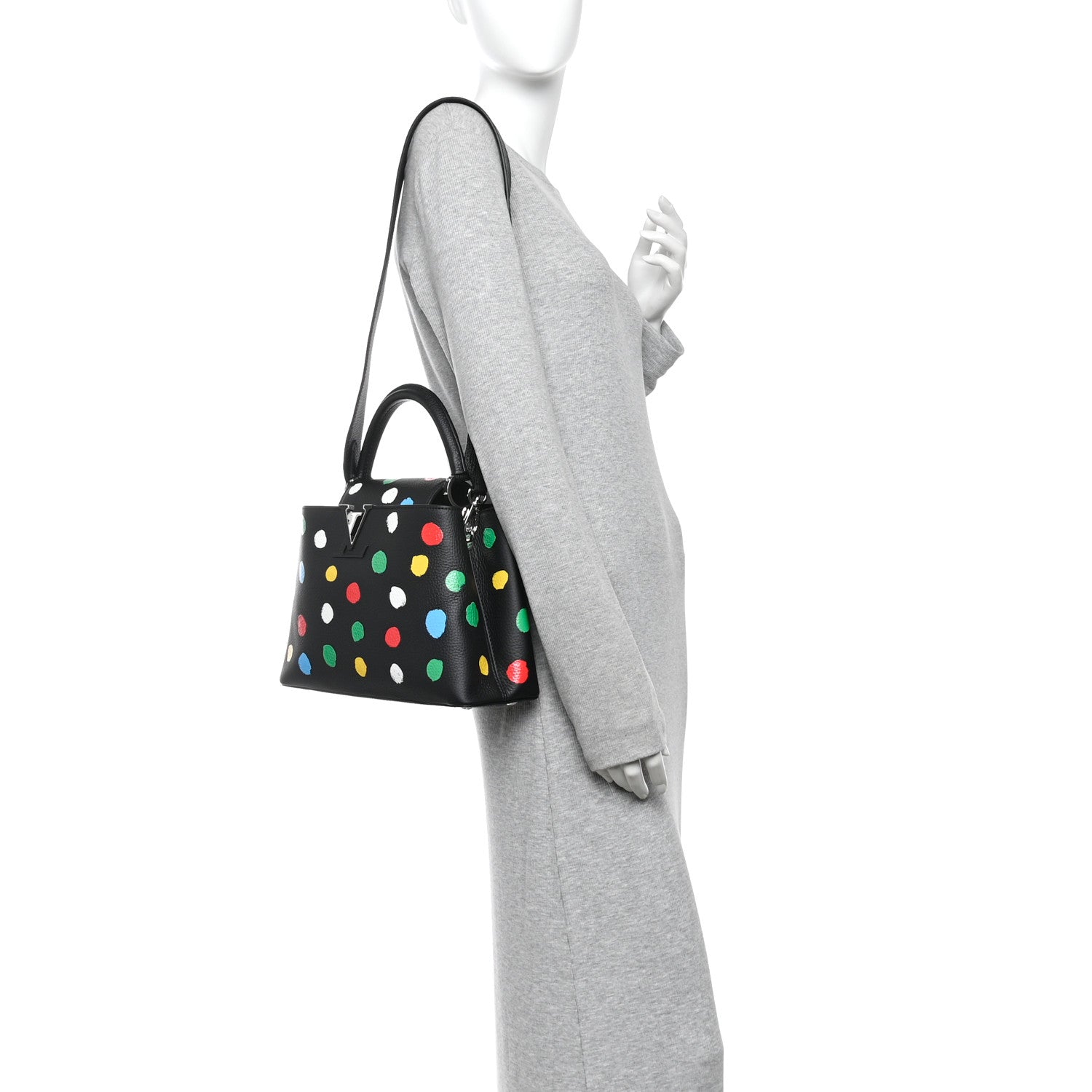 LV X YK Taurillon Capucines MM Black — view 2