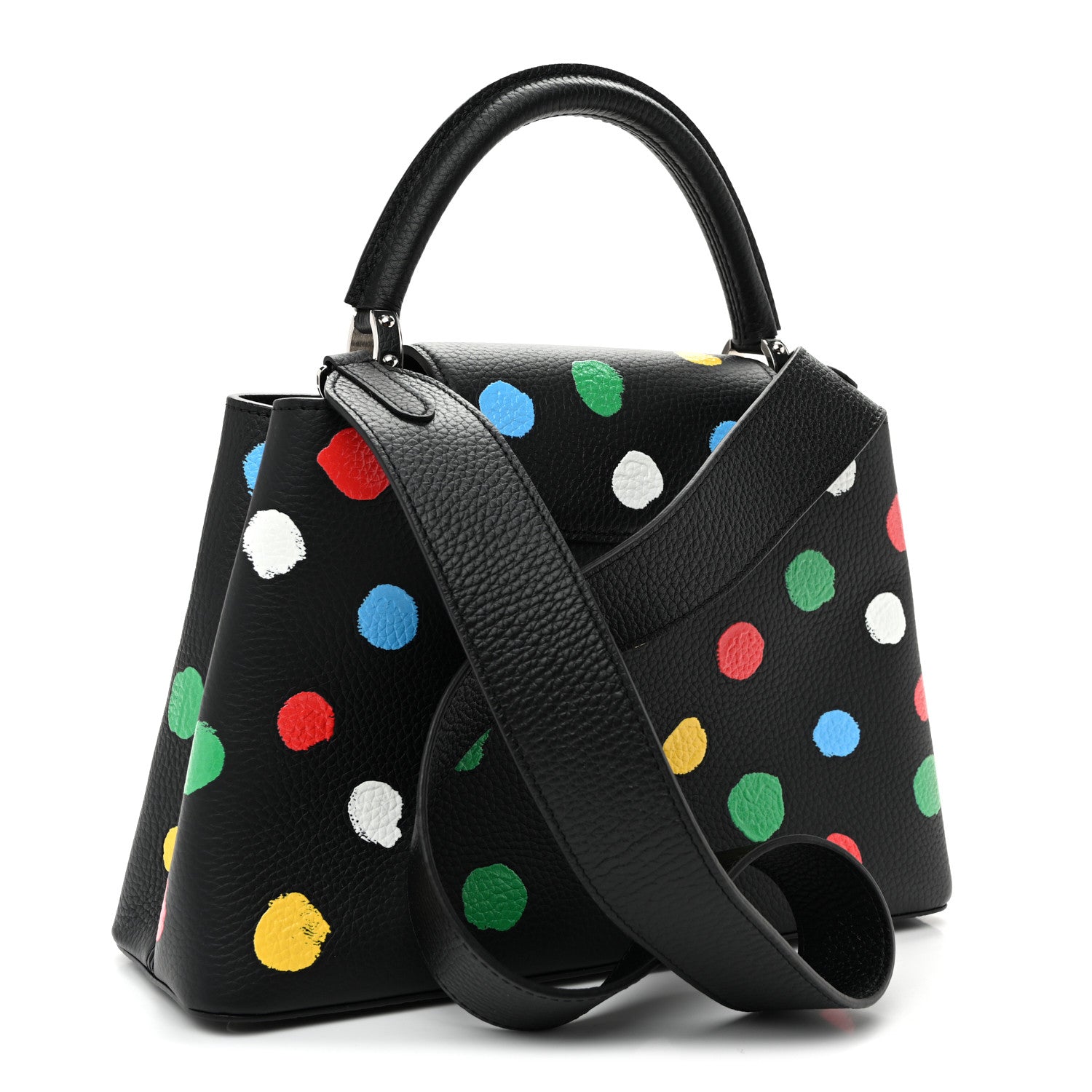 LV X YK Taurillon Capucines MM Black — view 3