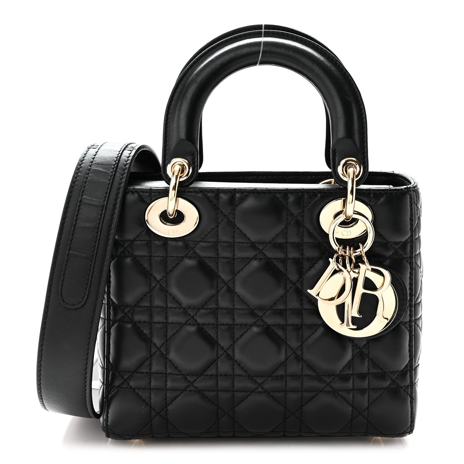Lambskin Cannage Small Lucky Badges My Lady Dior Black