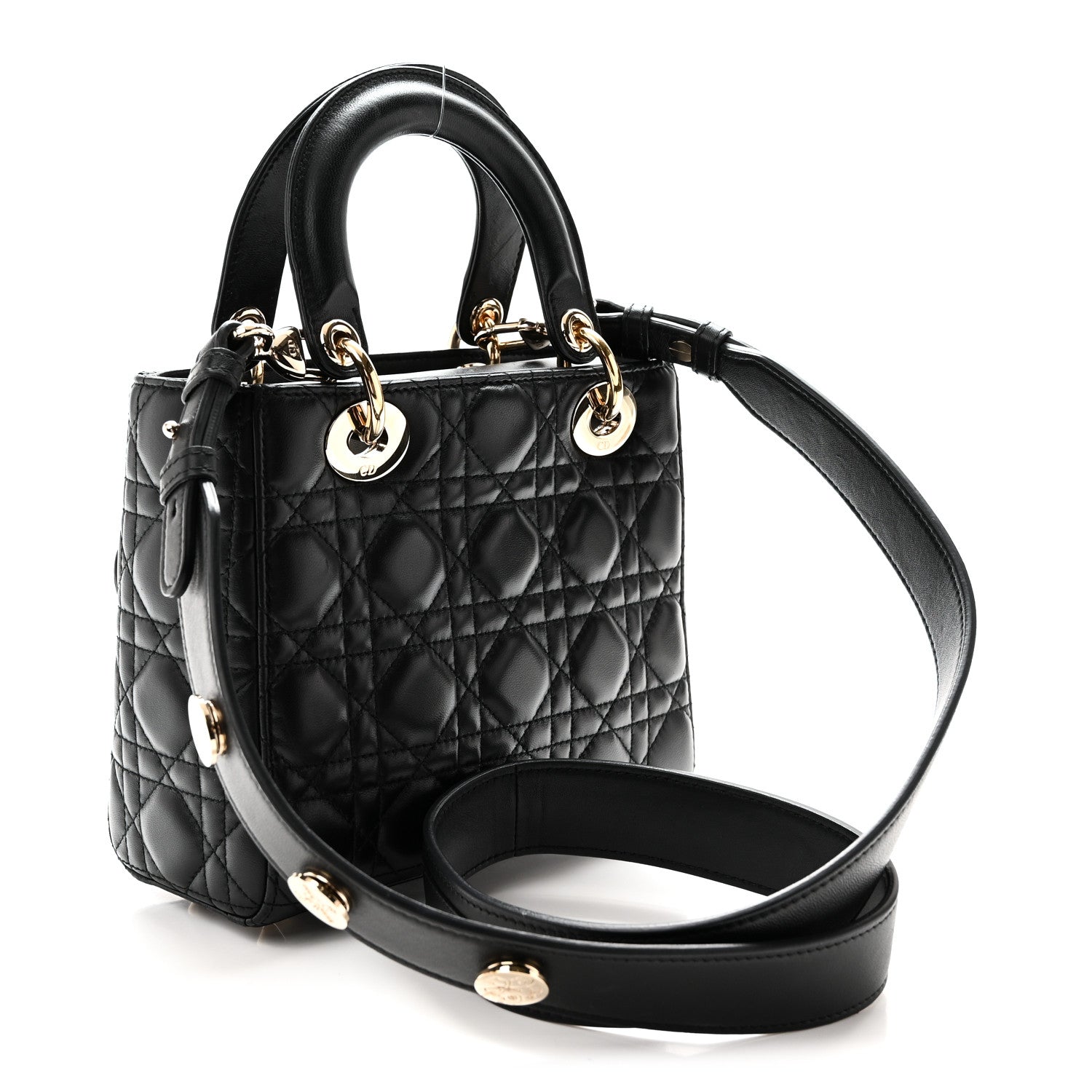 Lambskin Cannage Small Lucky Badges My Lady Dior Black — view 3
