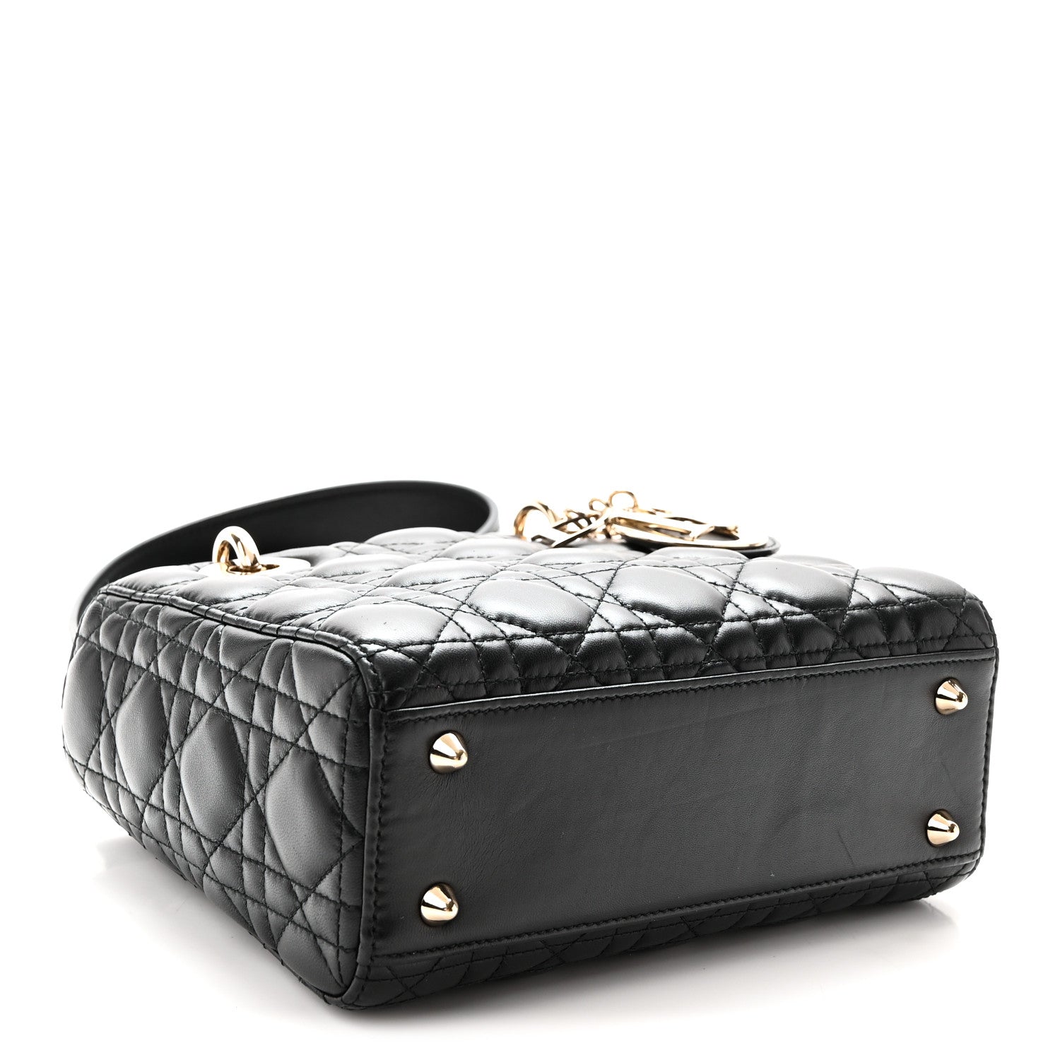 Lambskin Cannage Small Lucky Badges My Lady Dior Black — view 4