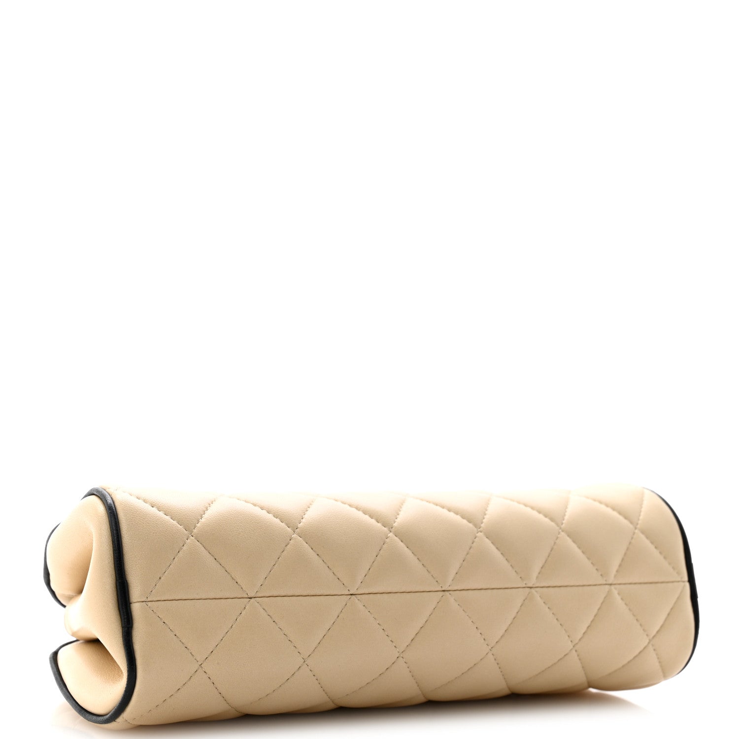 Lambskin Quilted Eyes On You Clutch With Chain Beige — view 4