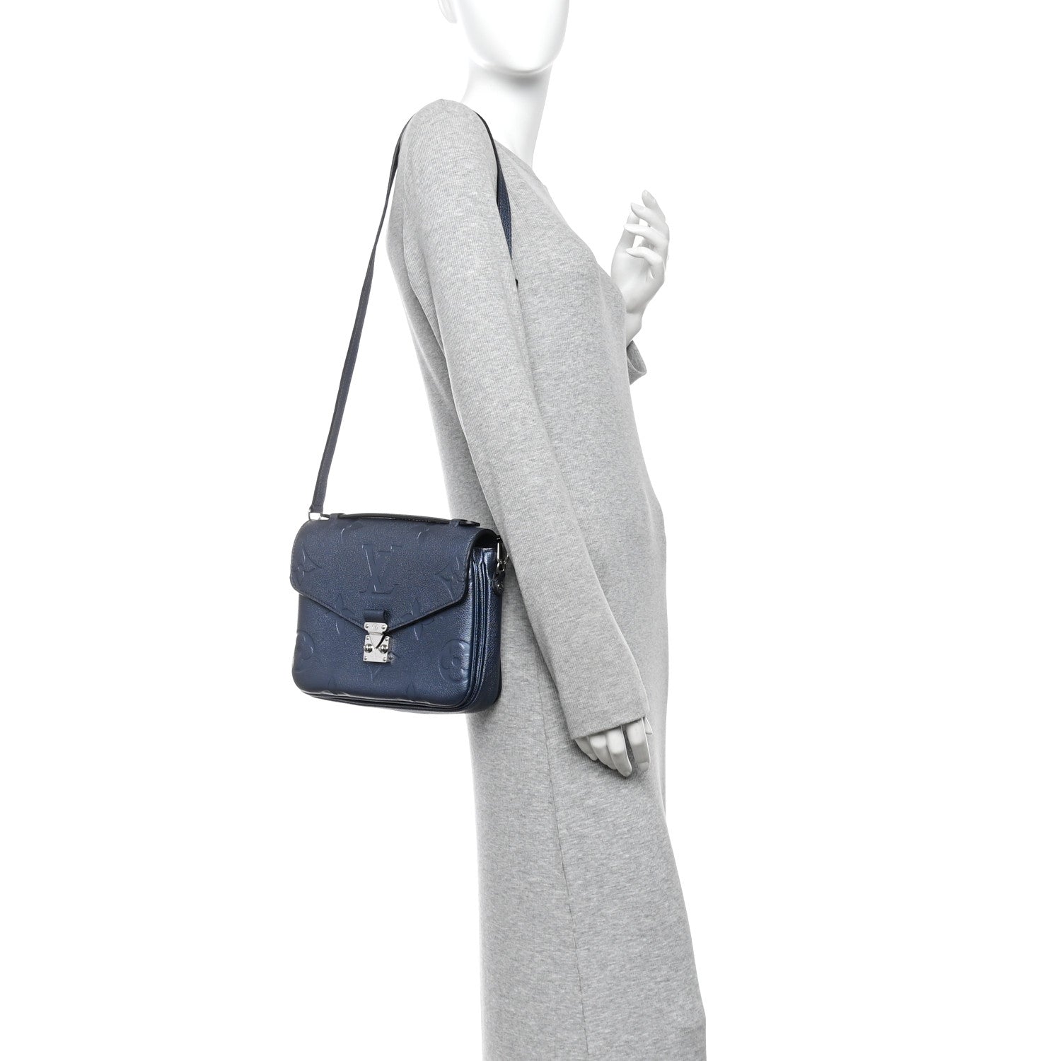 Metallic Empreinte Monogram Giant Pochette Metis Navy Nacre — view 2
