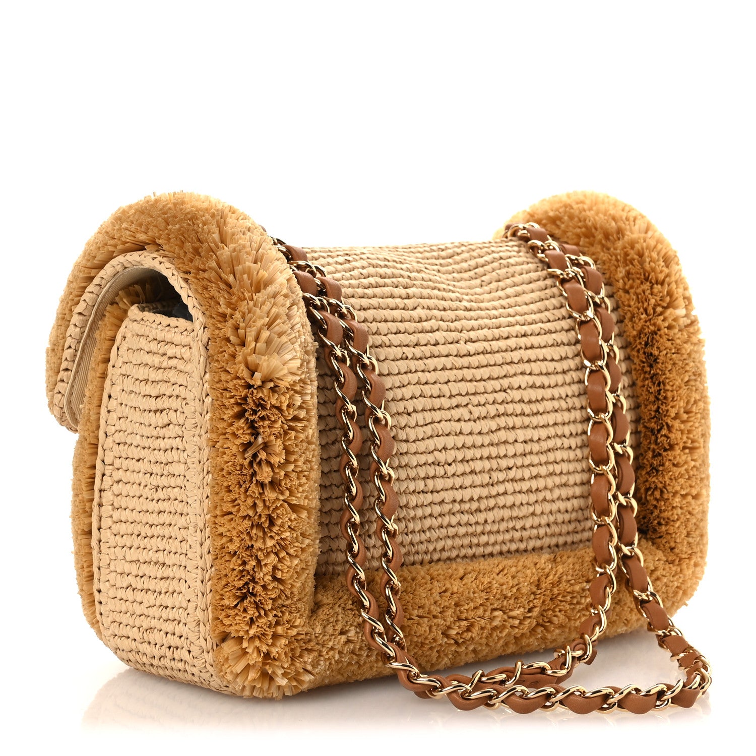 Braided Raffia Coco Beach Flap Beige — view 3