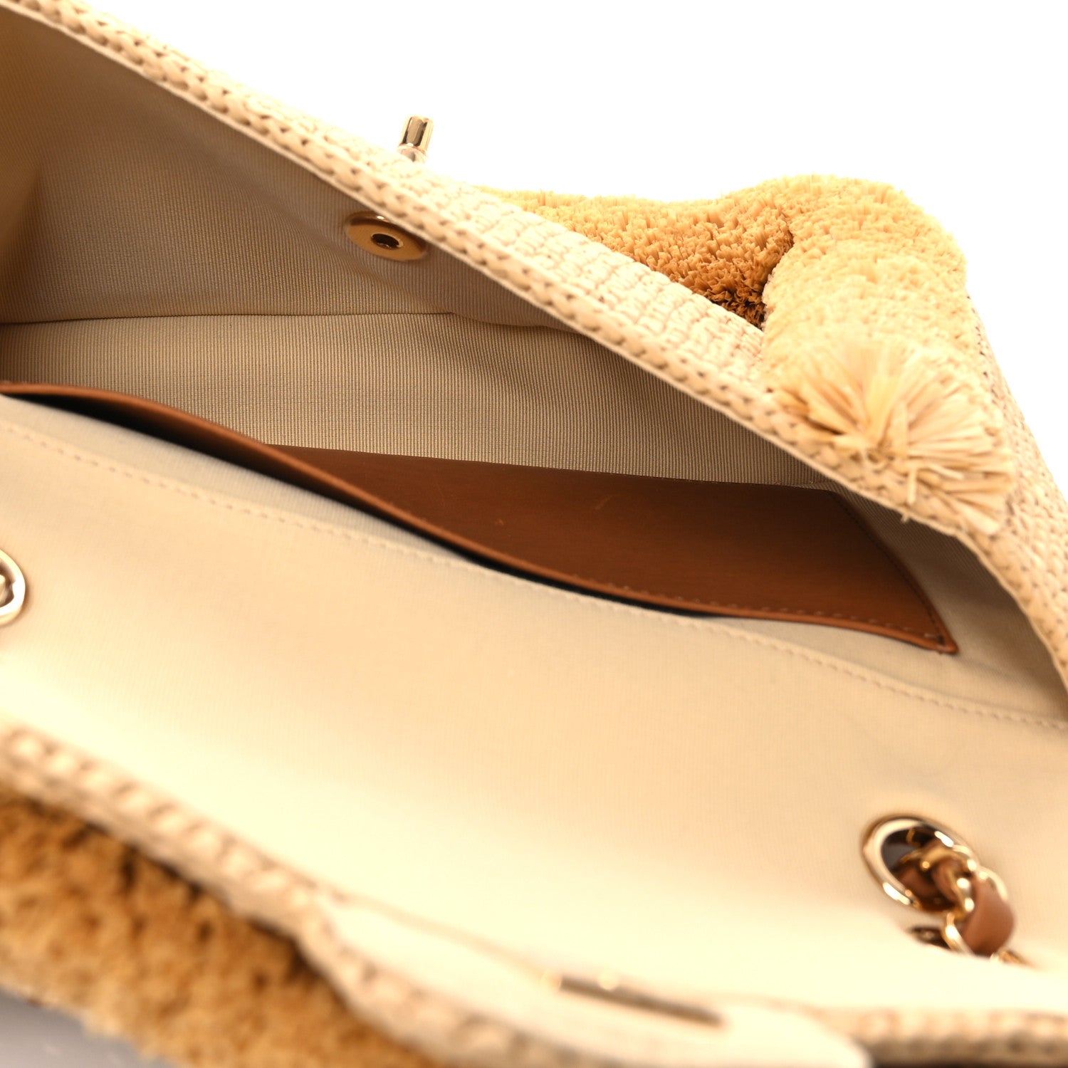 Braided Raffia Coco Beach Flap Beige — view 5