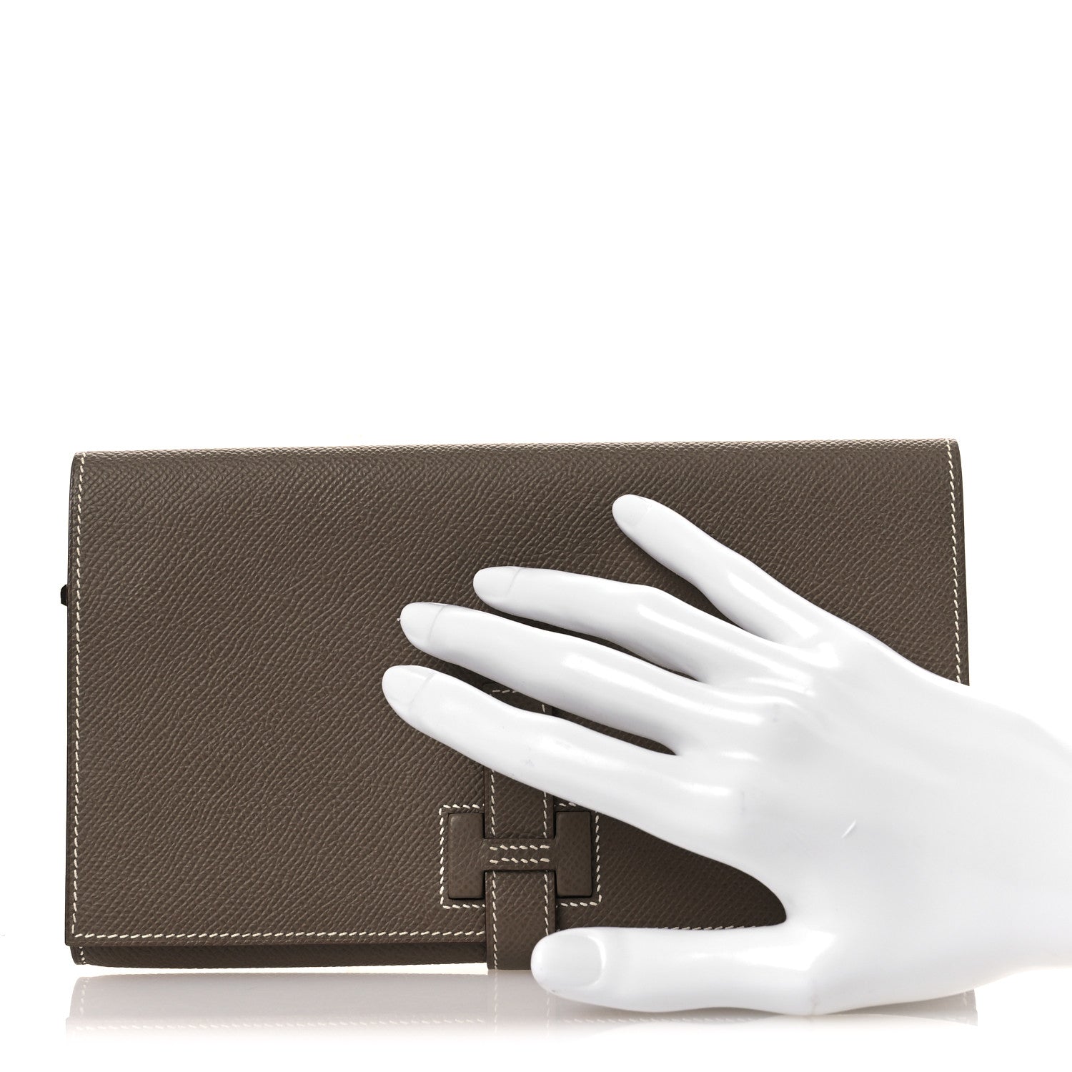 Epsom New H Passant Toutenmain Wallet Etoupe — view 2