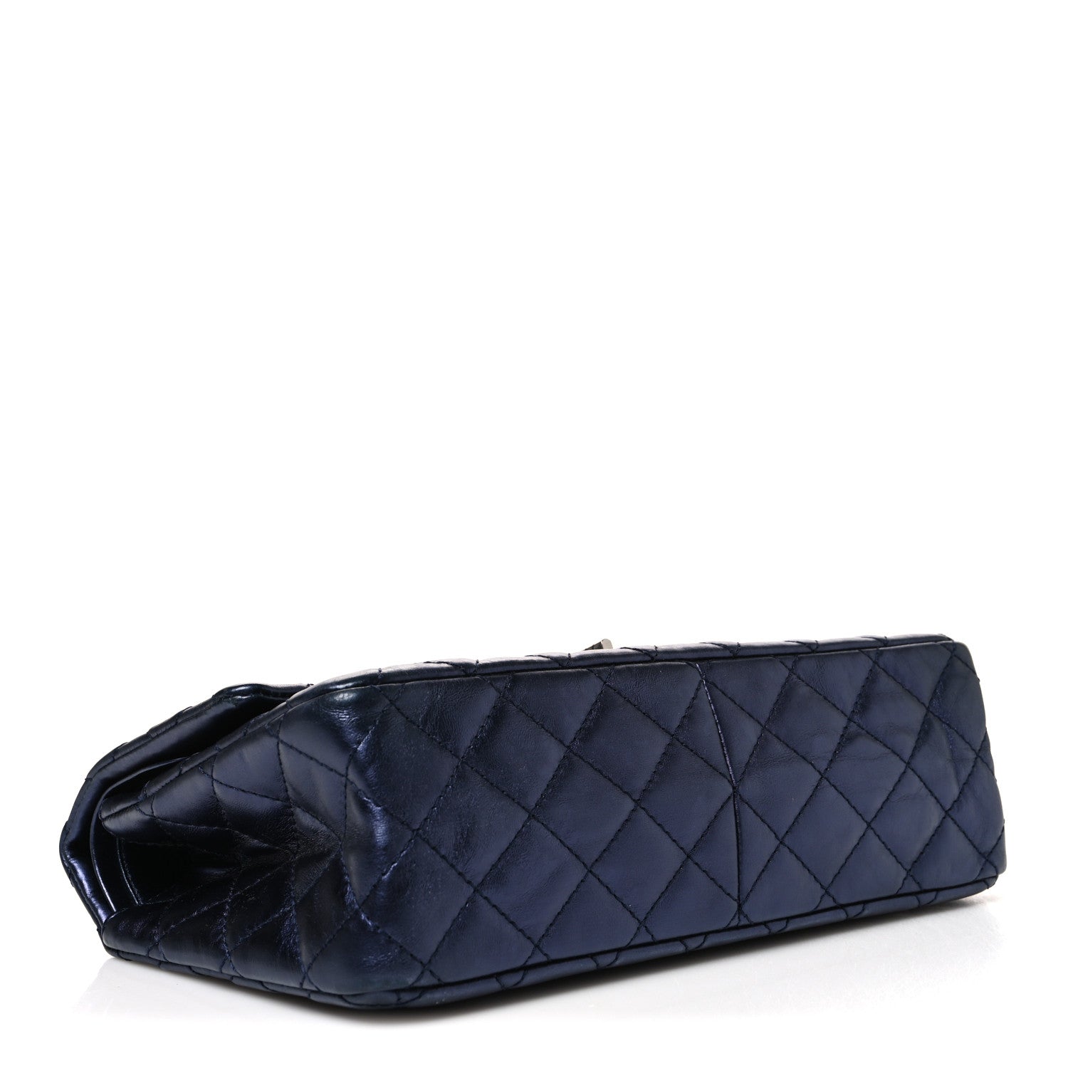 Metallic Aged Calfskin Quilted 2.55 Reissue 226 Flap Dark Navy Blue — view 4