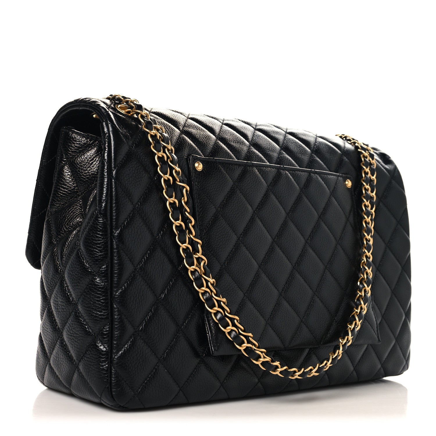 Caviar Quilted XXL Travel Flap Bag Black — view 3
