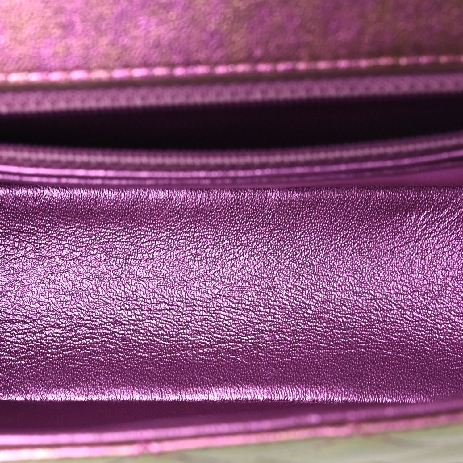 Iridescent Lambskin Quilted Mini Rectangular Flap Purple — view 5
