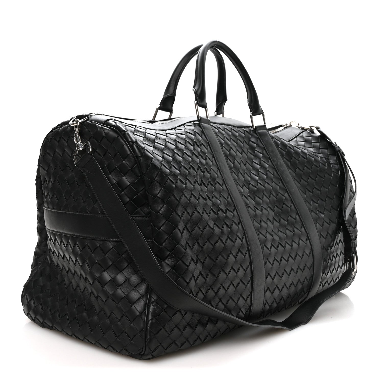 Nappa Intrecciato Weekend Bag Black — view 3