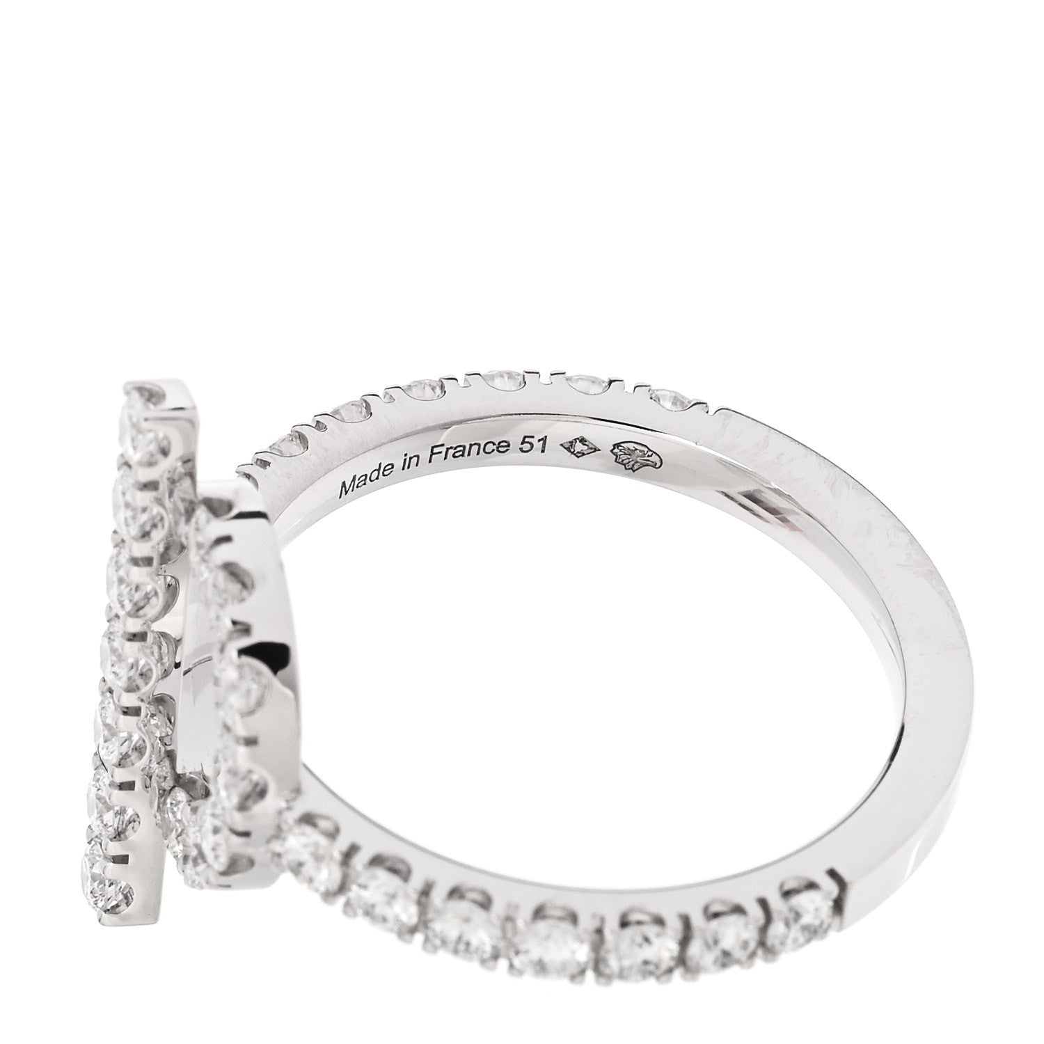 18K White Gold Diamond Finesse Ring 51 5.75 — view 4