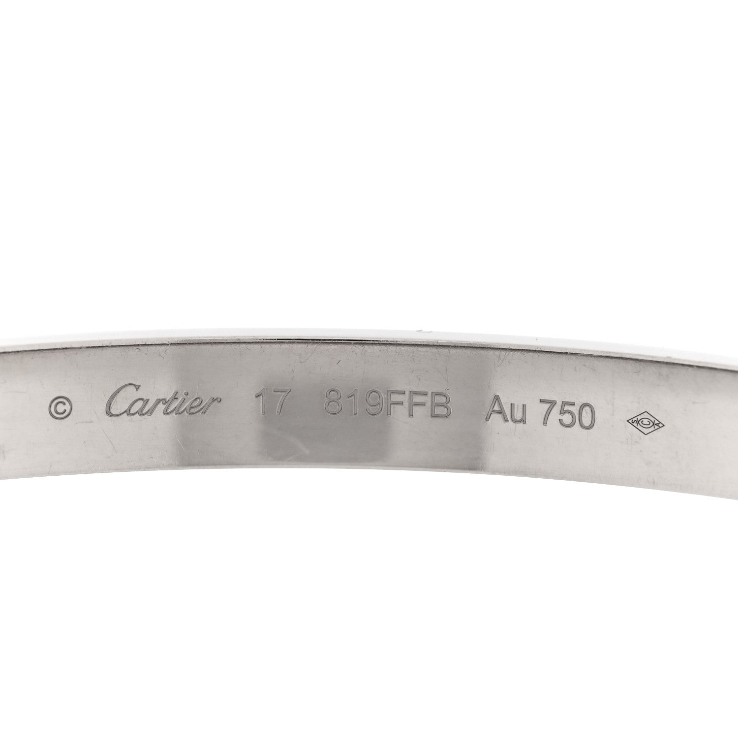 18K White Gold LOVE Single Screw Bracelet 17 — view 4