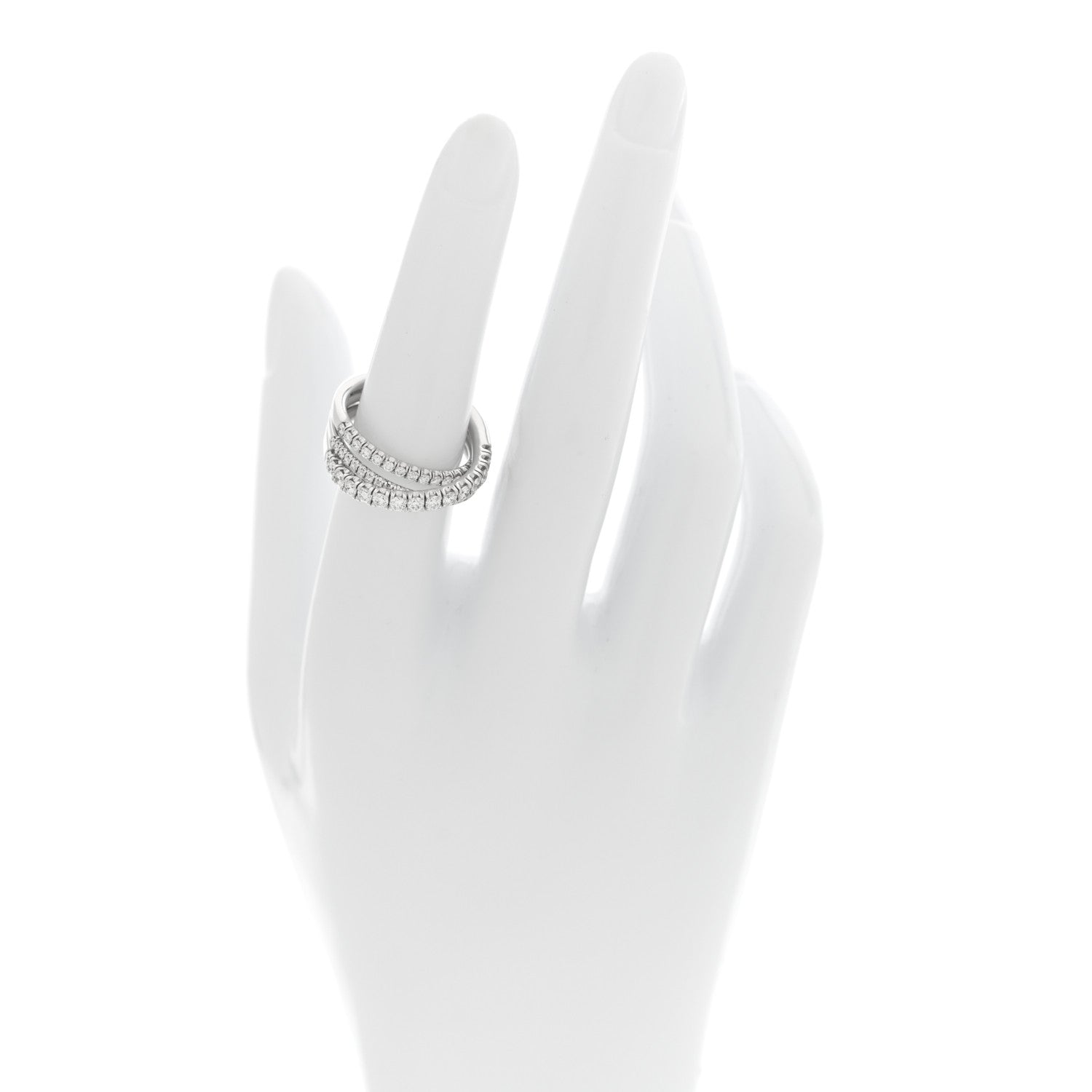 18K White Gold Diamond Etincelle de Cartier Semi Paved Ring 52 6 — view 2