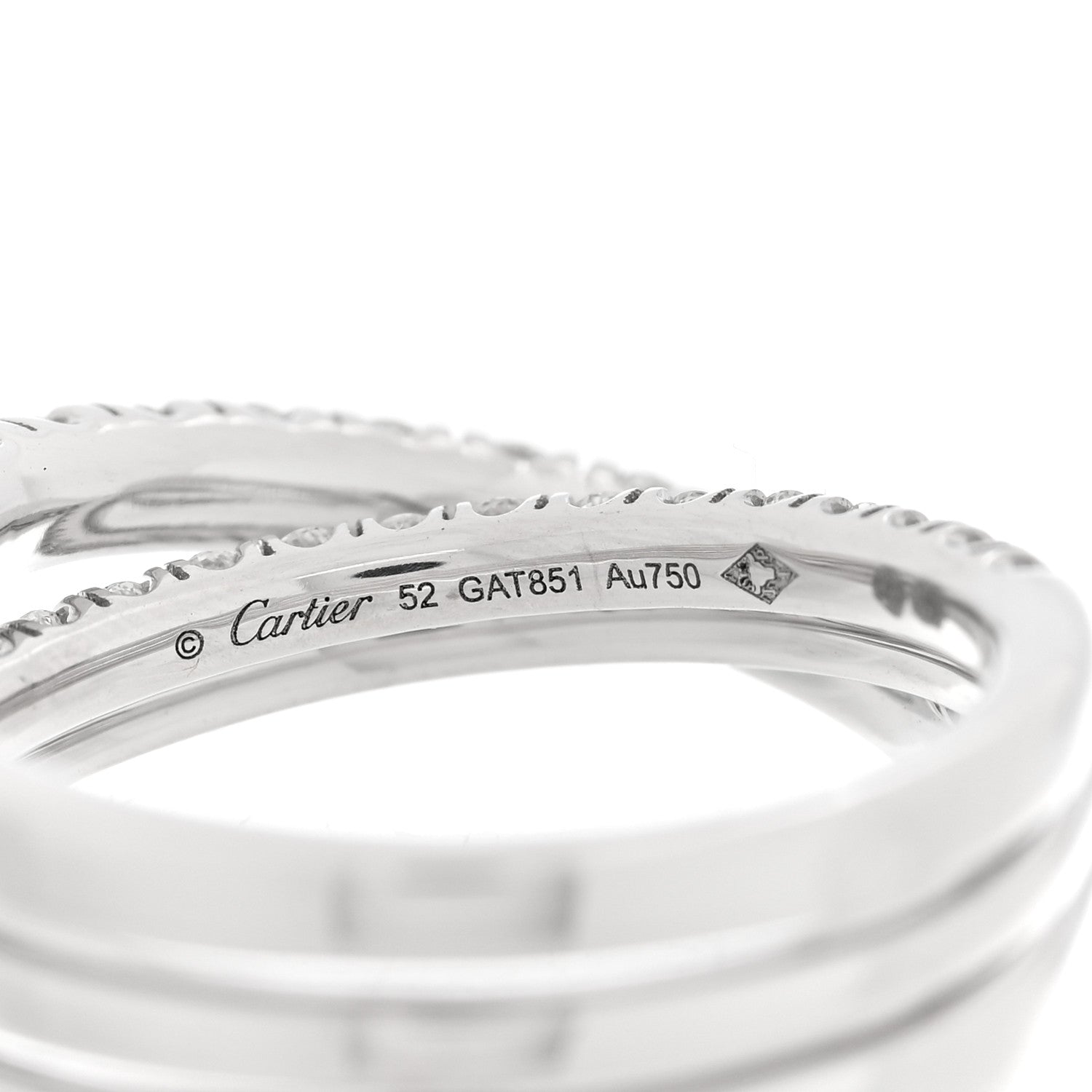 18K White Gold Diamond Etincelle de Cartier Semi Paved Ring 52 6 — view 4