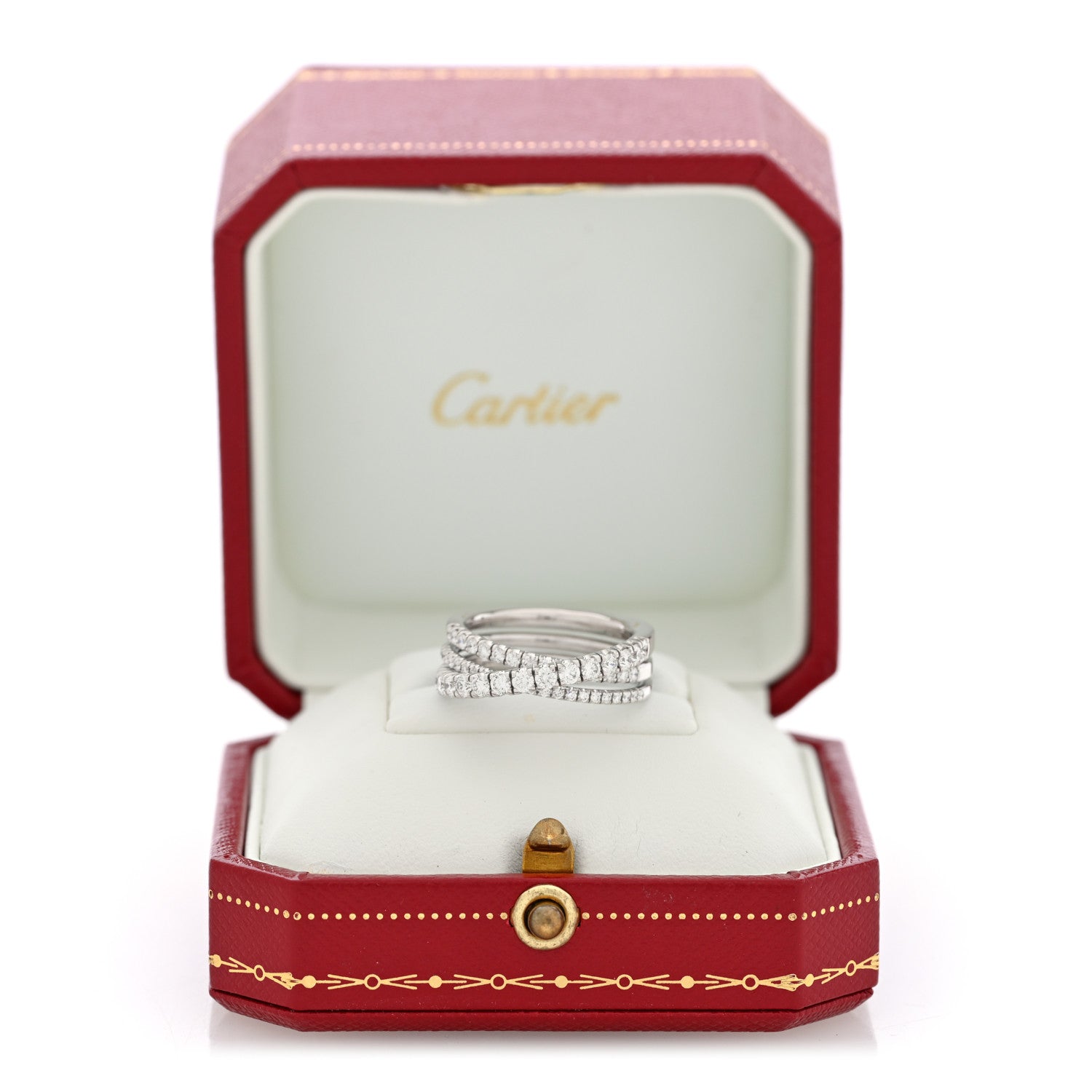 18K White Gold Diamond Etincelle de Cartier Semi Paved Ring 52 6 — view 5