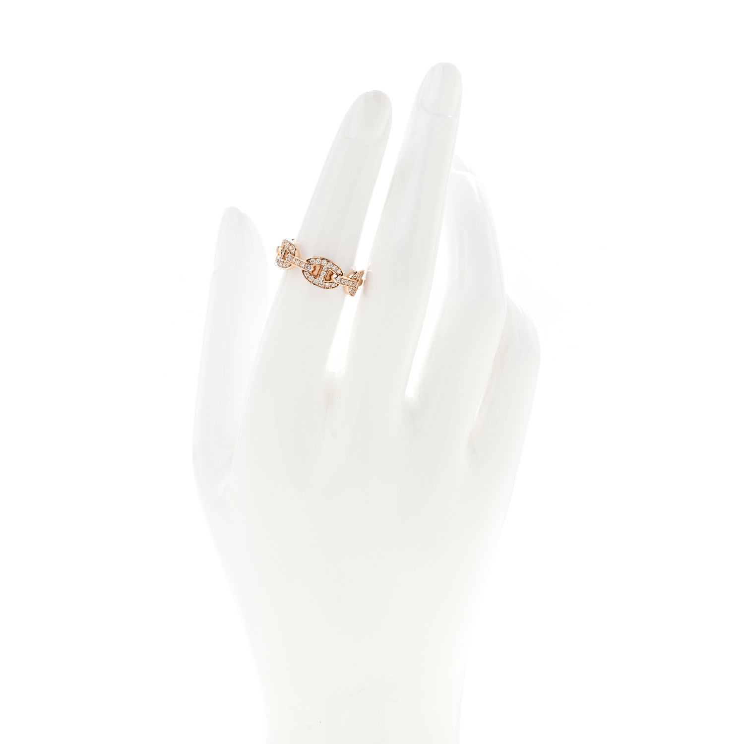 18K Rose Gold Diamond PM d'Ancre Enchainee Ring 52 6 — view 2