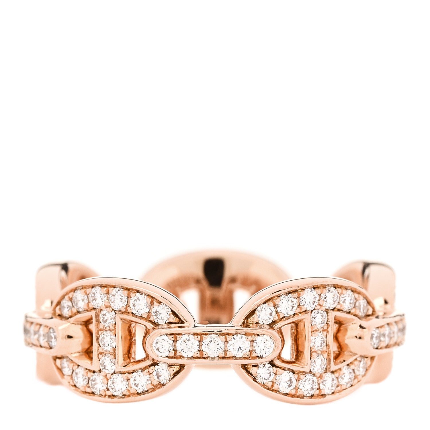 18K Rose Gold Diamond PM d'Ancre Enchainee Ring 52 6 — view 3