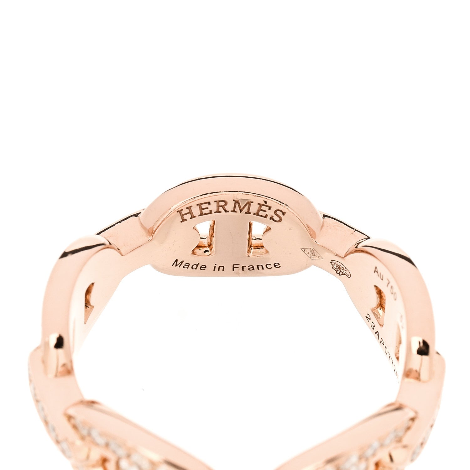 18K Rose Gold Diamond PM d'Ancre Enchainee Ring 52 6 — view 4