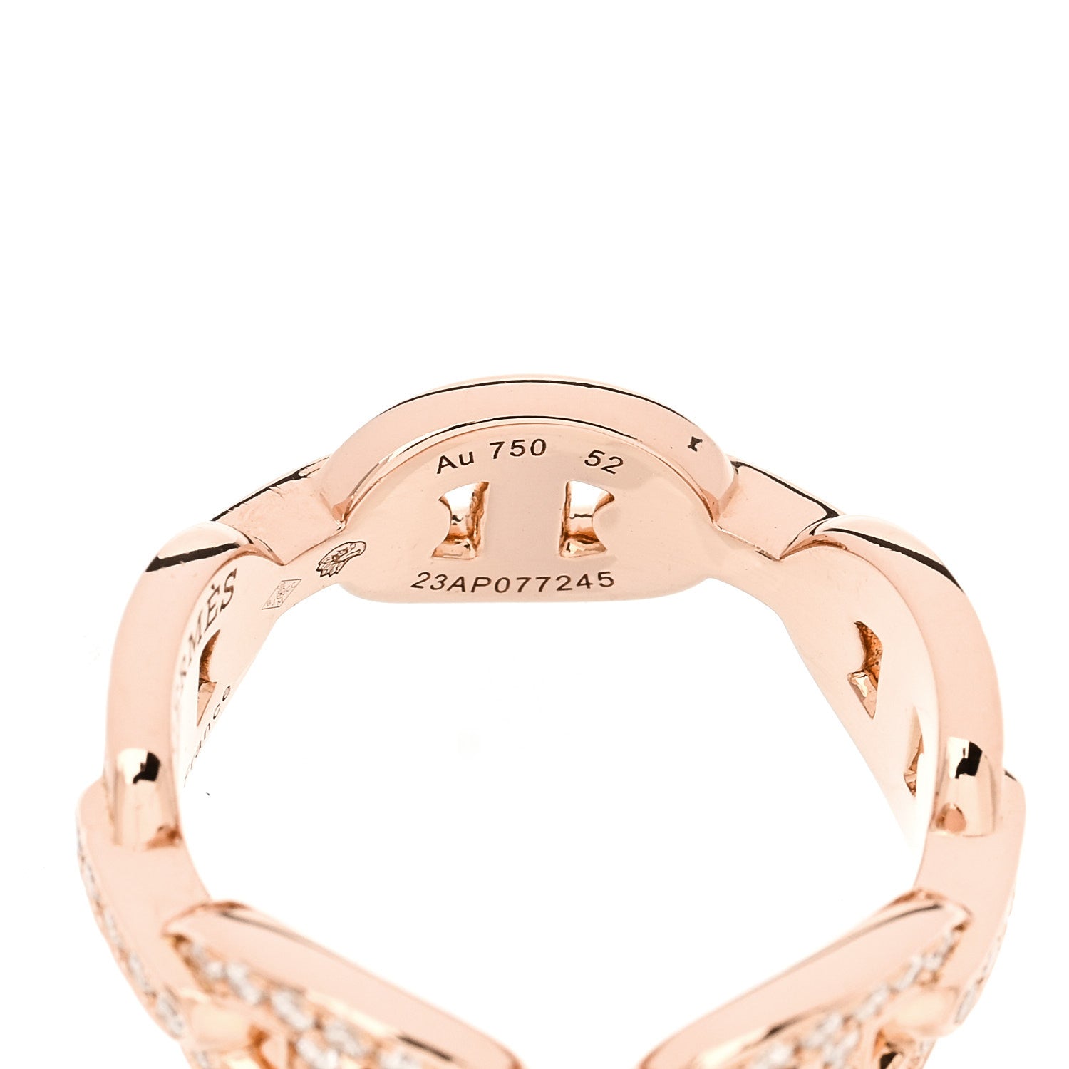 18K Rose Gold Diamond PM d'Ancre Enchainee Ring 52 6 — view 5
