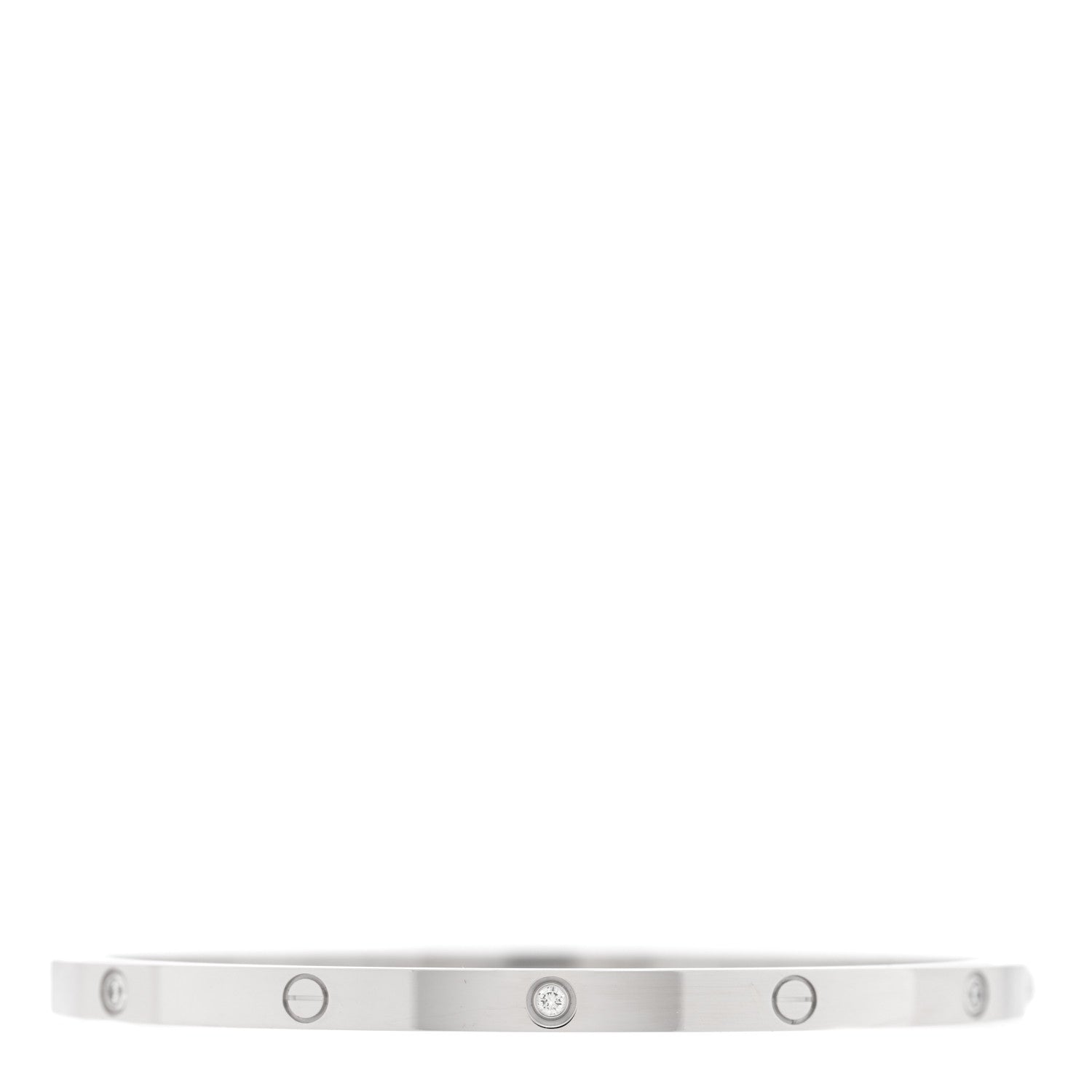 18K White Gold 6 Diamond Small LOVE Bracelet 17