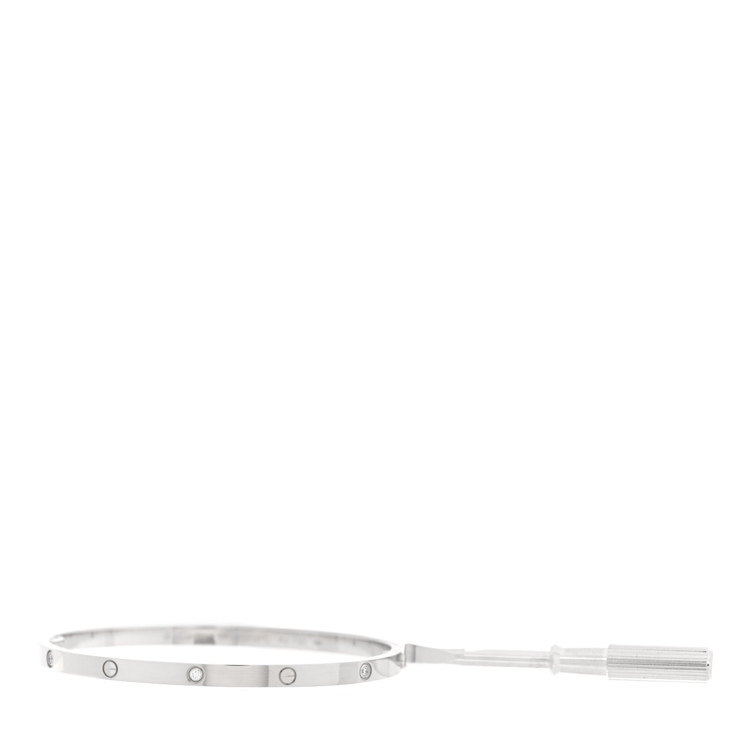 18K White Gold 6 Diamond Small LOVE Bracelet 17 — view 3