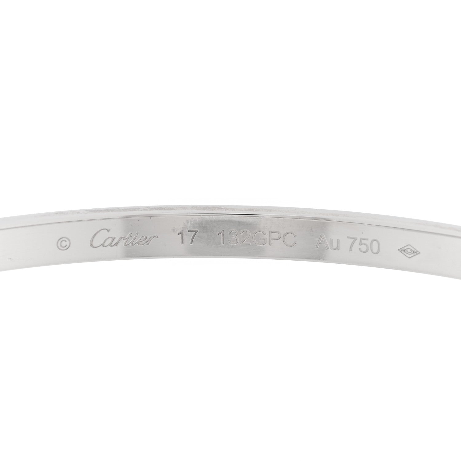 18K White Gold 6 Diamond Small LOVE Bracelet 17 — view 4