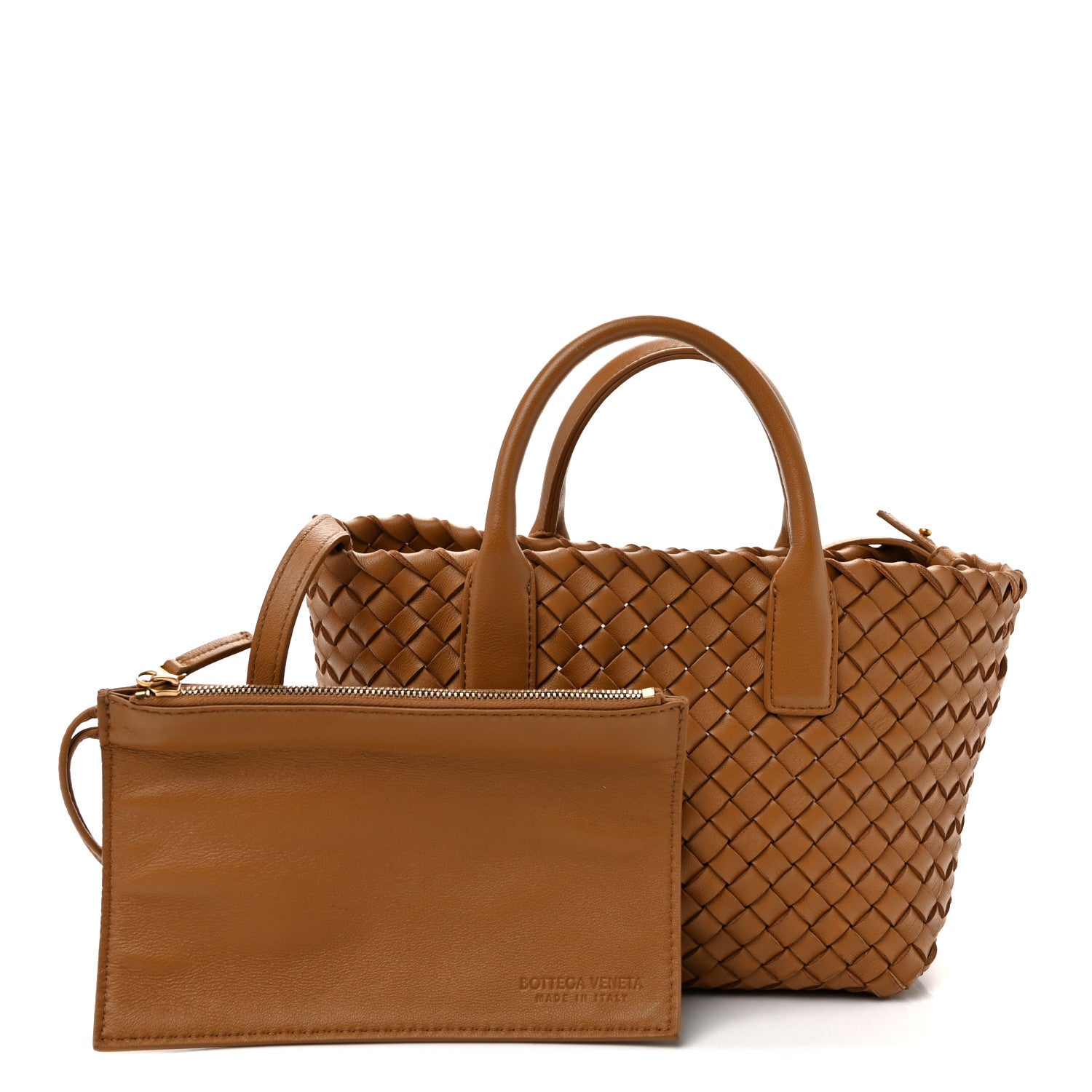 Nappa Intrecciato Mini Cabat Caramel — view 3