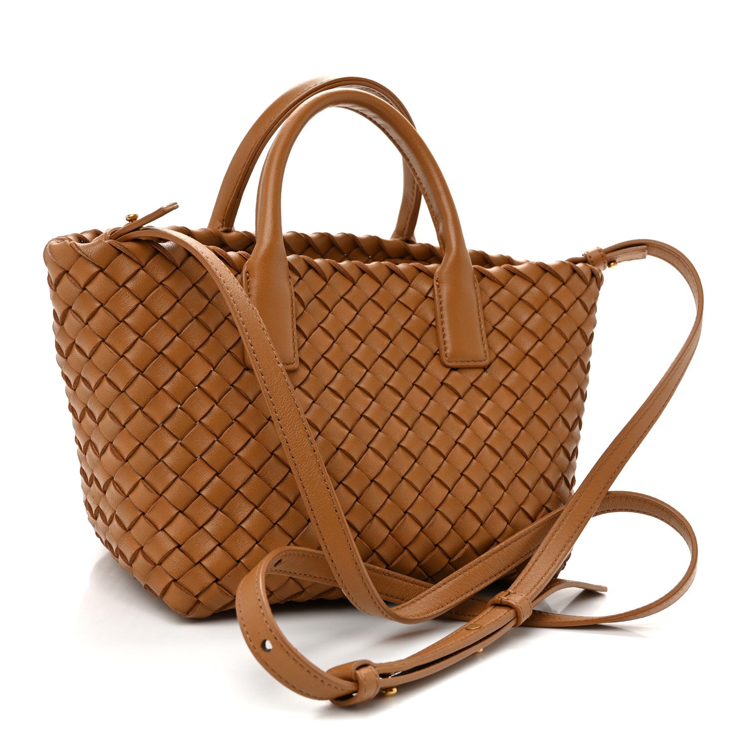 Nappa Intrecciato Mini Cabat Caramel — view 4