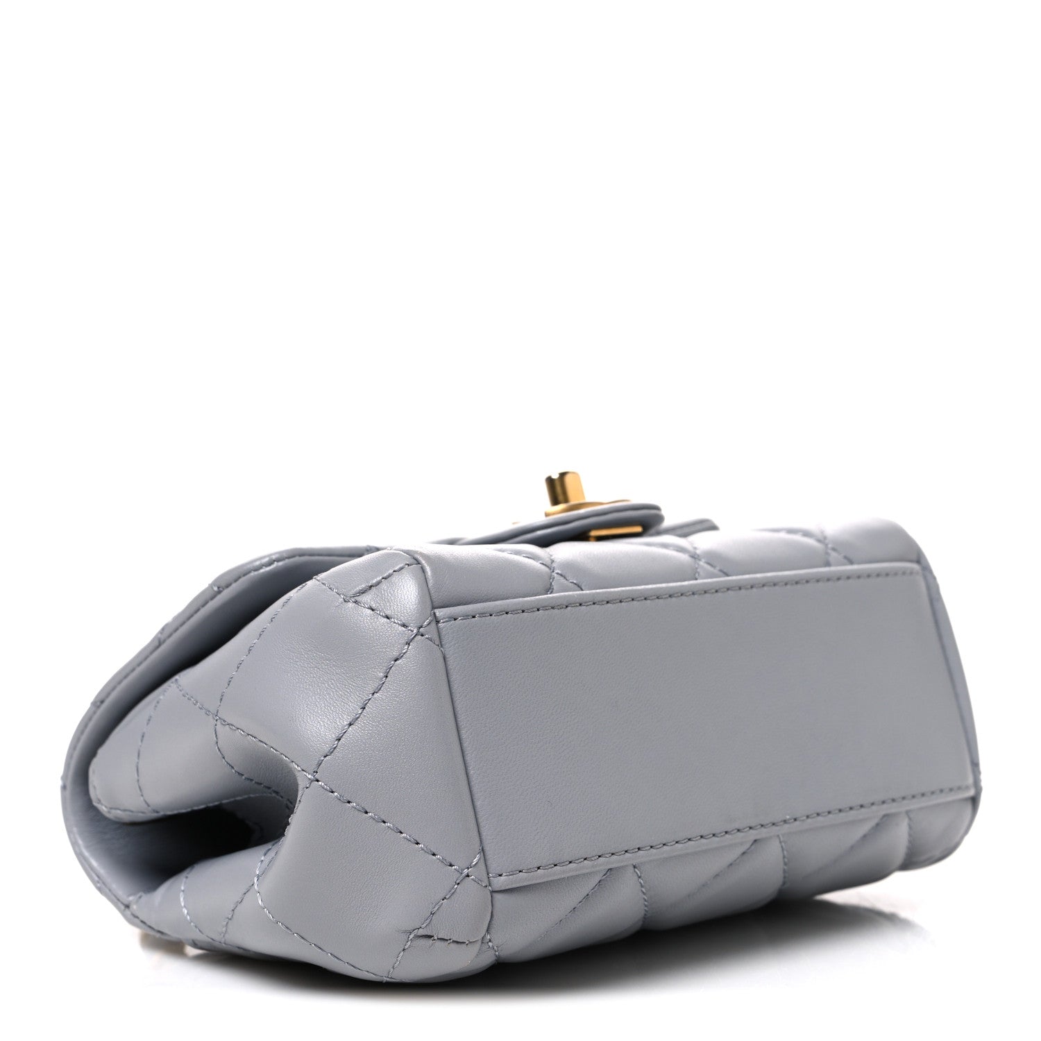 Lambskin Quilted Mini Flap Light Grey — view 4