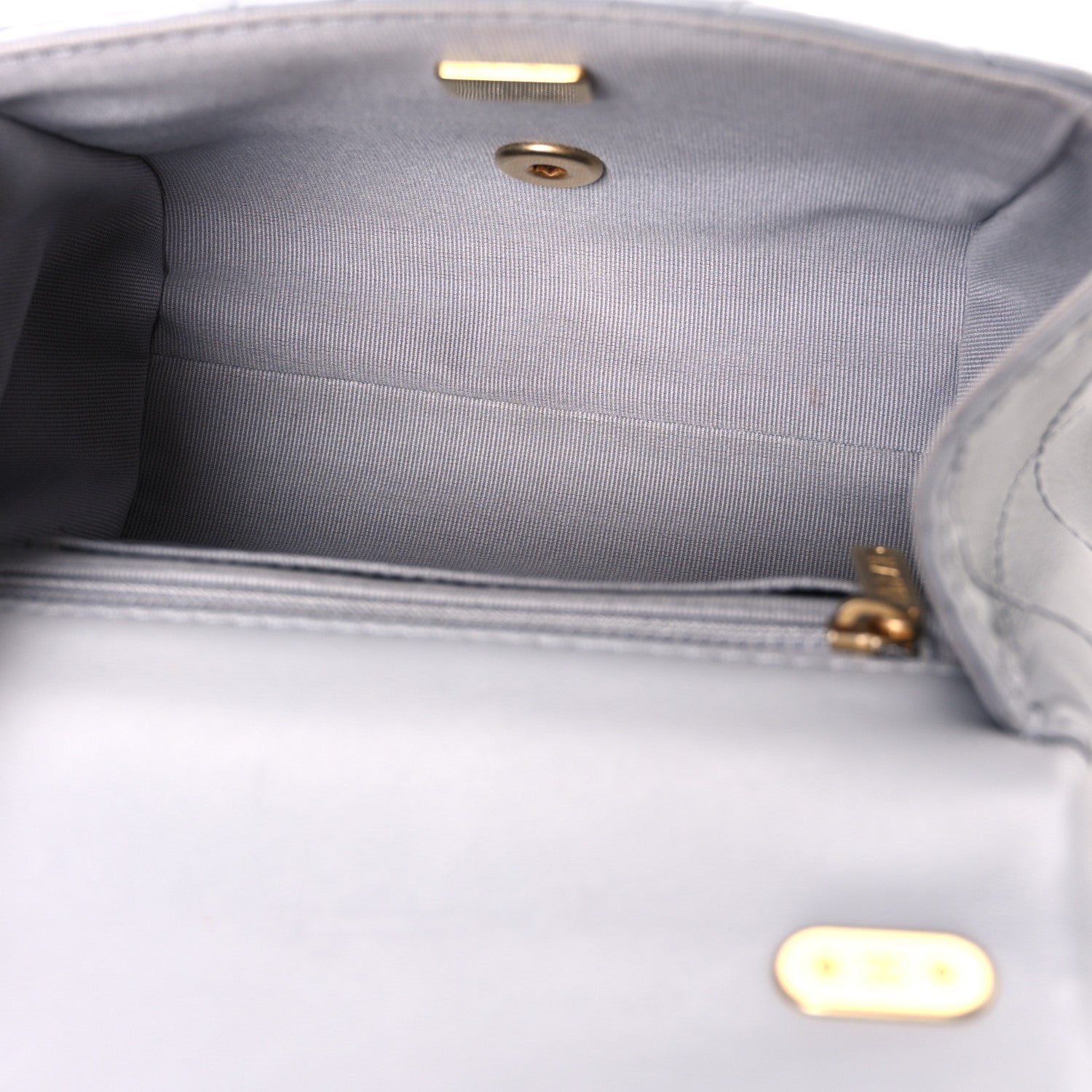 Lambskin Quilted Mini Flap Light Grey — view 5