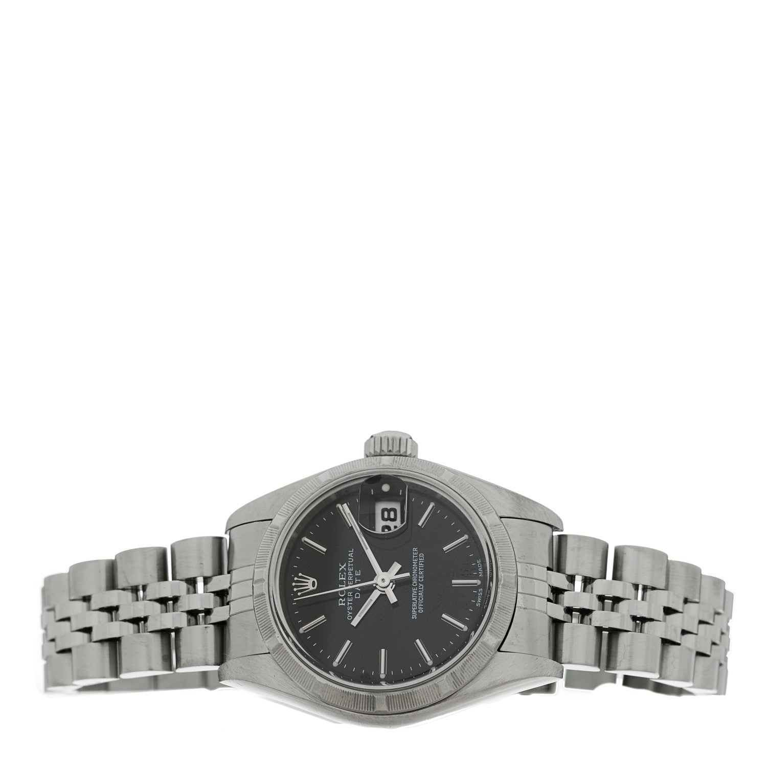 Stainless Steel 26mm Oyster Perpetual Date Watch Black 79190 — view 2